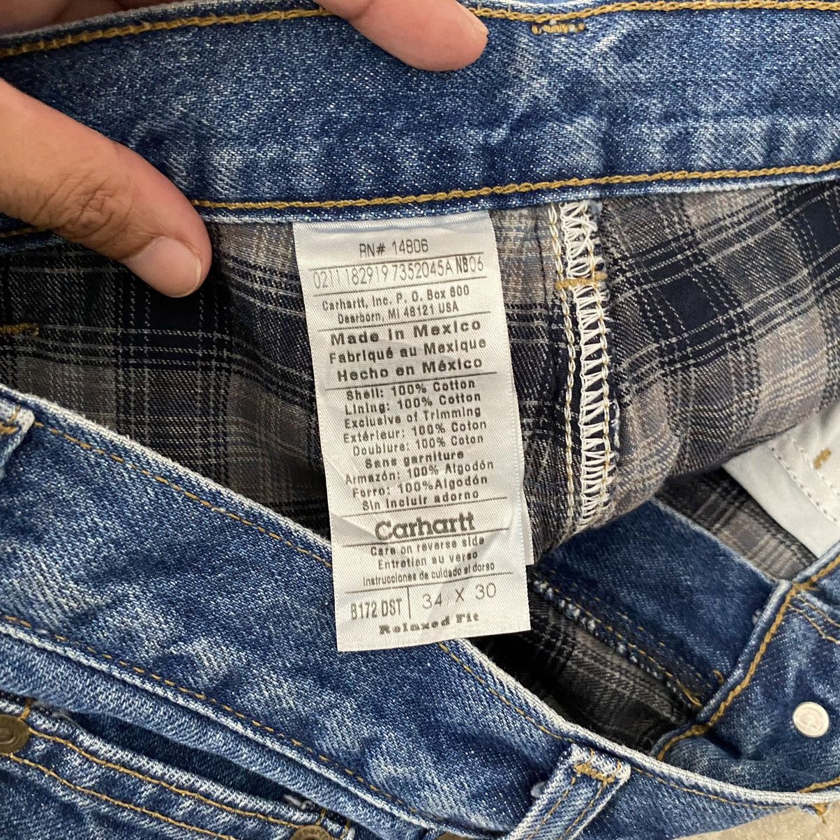 Carhartt VTG Carhartt Blanket Lined Relaxed Fit Denim Jeans Size US 34 / EU 50 - 25 Thumbnail