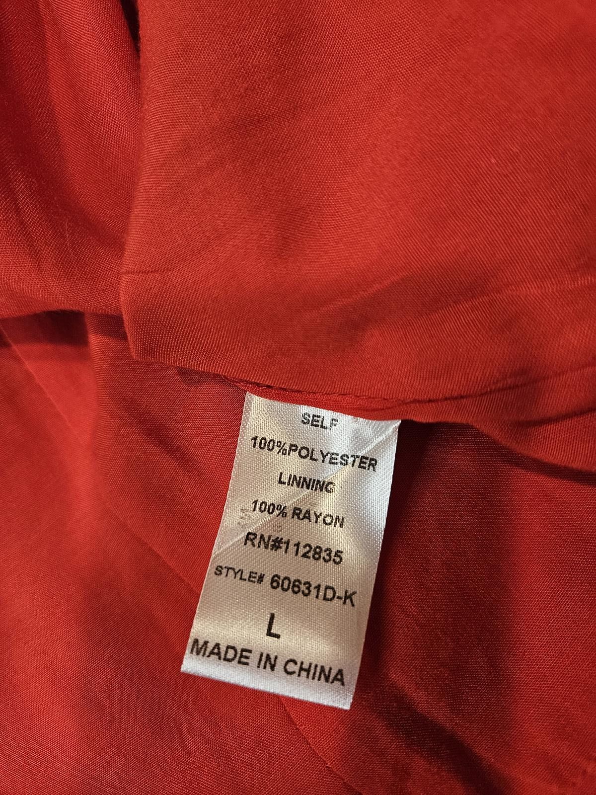 Fabric Brand & Co. Fab'rik Red Floral Dress with Flowy Sleeves Size L / US 10 / IT 46 - 8 Thumbnail