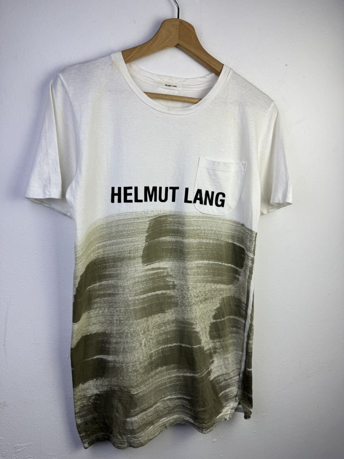 Helmut Lang Helmut Lang printed cotton Tshirt with a brushstroke design Size US S / EU 44-46 / 1 - 2 Thumbnail