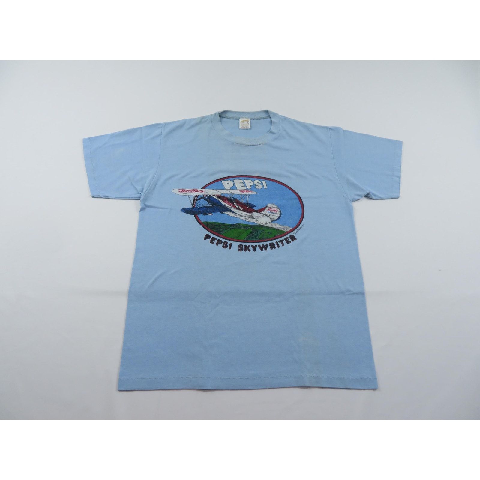 Other Pepsi Skywriter T-Shirt Blue Sz M 1980s Size US M / EU 48-50 / 2 - 1 Thumbnail