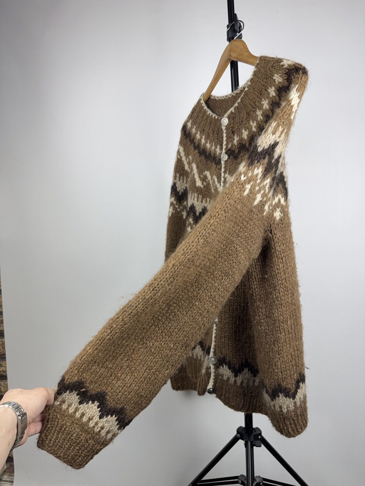 Vintage Nordic Wool Iceland Cardigan Dale Of Norway Style Brown Size US XL / EU 56 / 4 - 7 Thumbnail