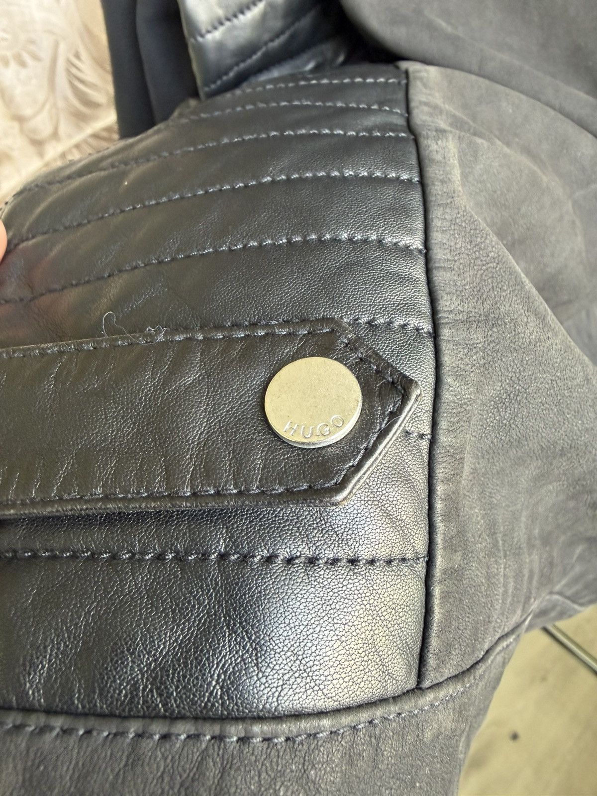 Hugo Boss HUGO BOSS Lordi Lamb Leather Jacket Men’s Black Biker Racer Size US XXL / EU 58 / 5 - 18 Thumbnail