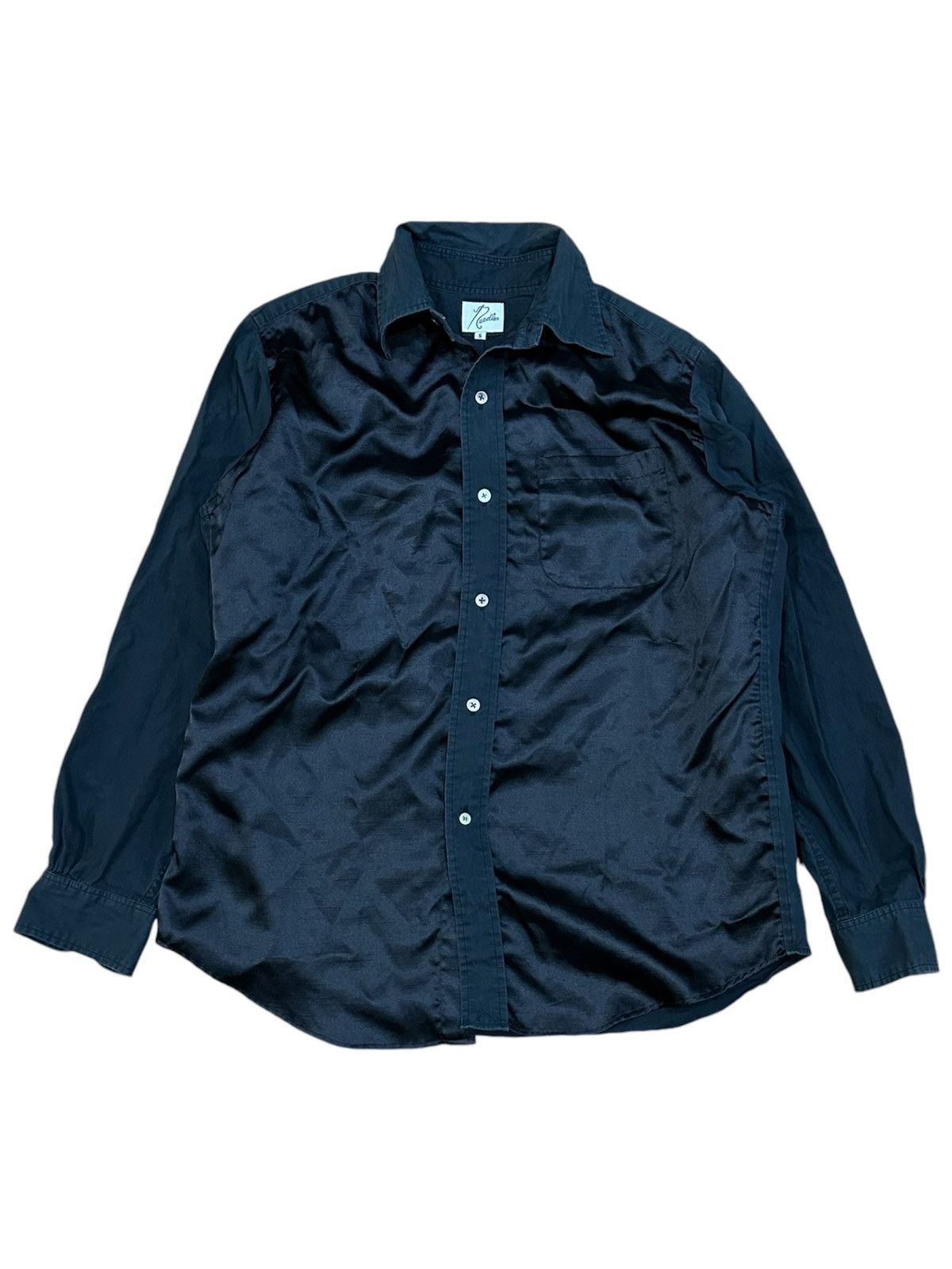 Needles Needles Rebuild Black Half Satin Button Up Shirt Size US S / EU 44-46 / 1 - 1 Thumbnail