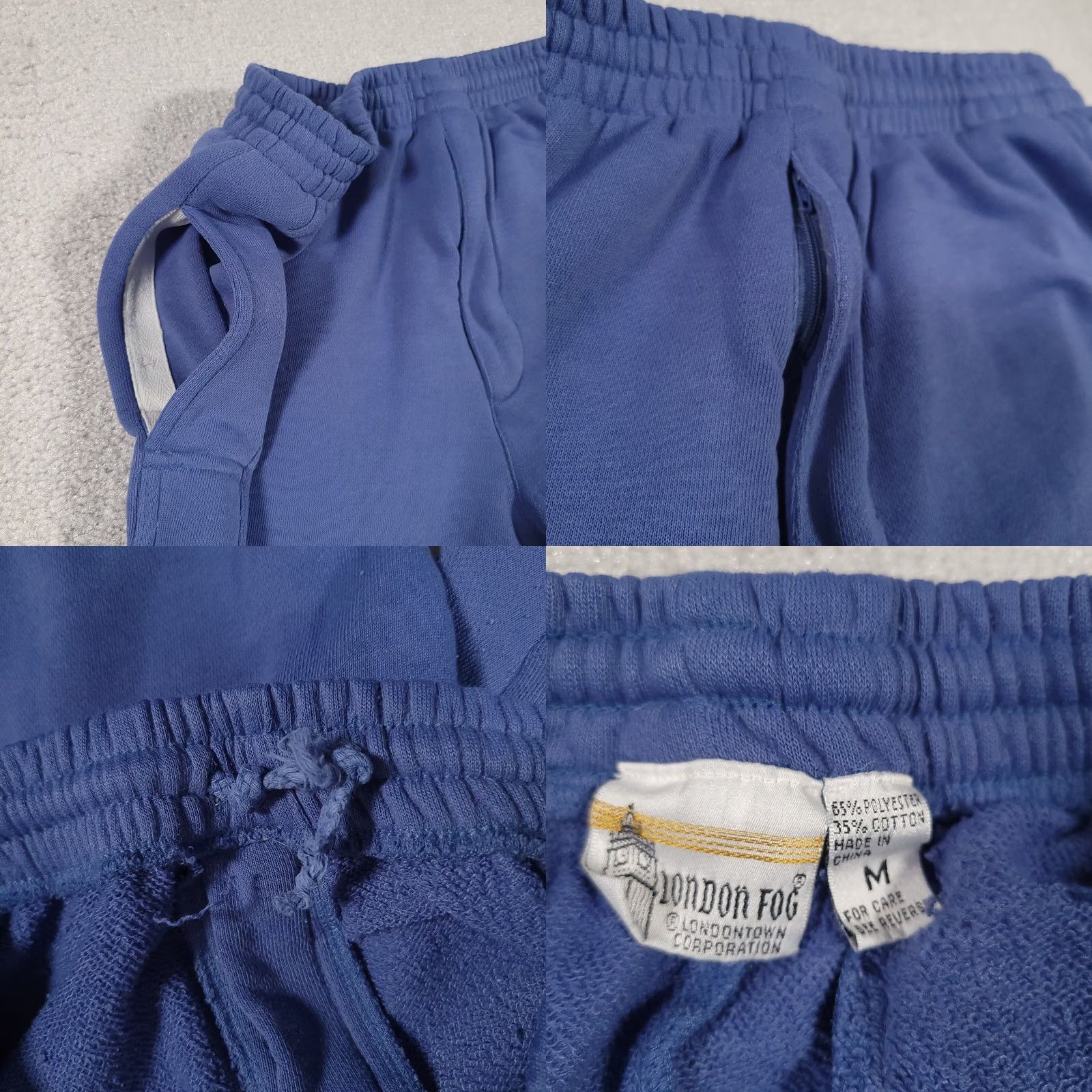 London Fog London Fog Pants Mens Medium Blue Jogger Sweatpants Pockets Elastic Waist Zipper Size US 31 - 9 Thumbnail