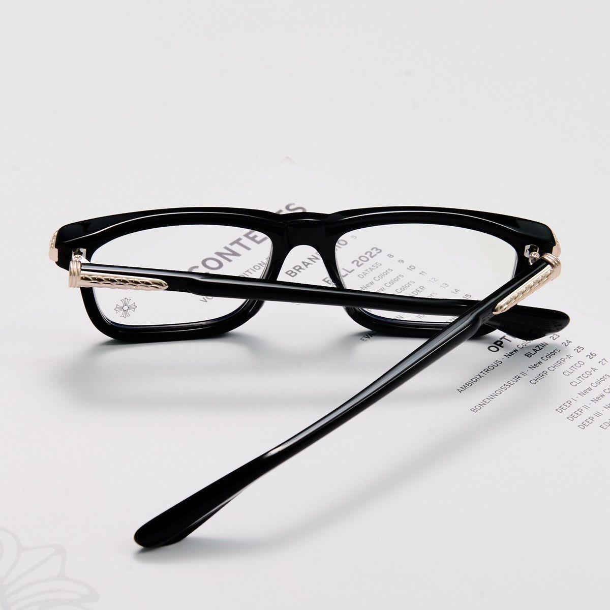 Chrome Hearts CHROME HEARTS LITTLE DINGER BLACK/ 18KGP GLASSES Size ONE SIZE - 7 Thumbnail