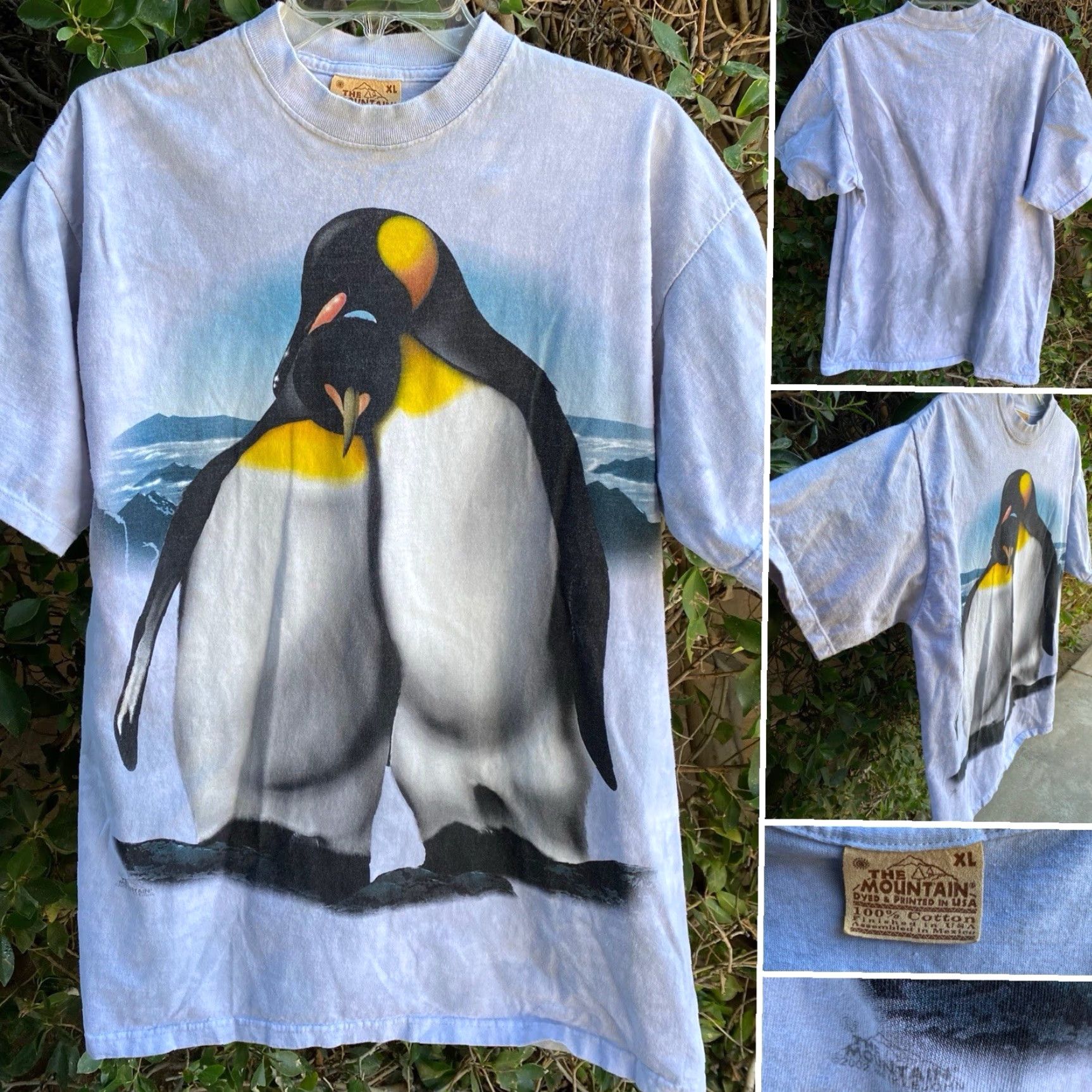 The Mountain VINTAGE The Mountain T-Shirt Penguin Penguins 2002 Nature Tee Size XL Gray Cotton Men Short Sleeve Graphic Print Shirt XL Mens Size US XL / EU 56 / 4 - 3 Thumbnail