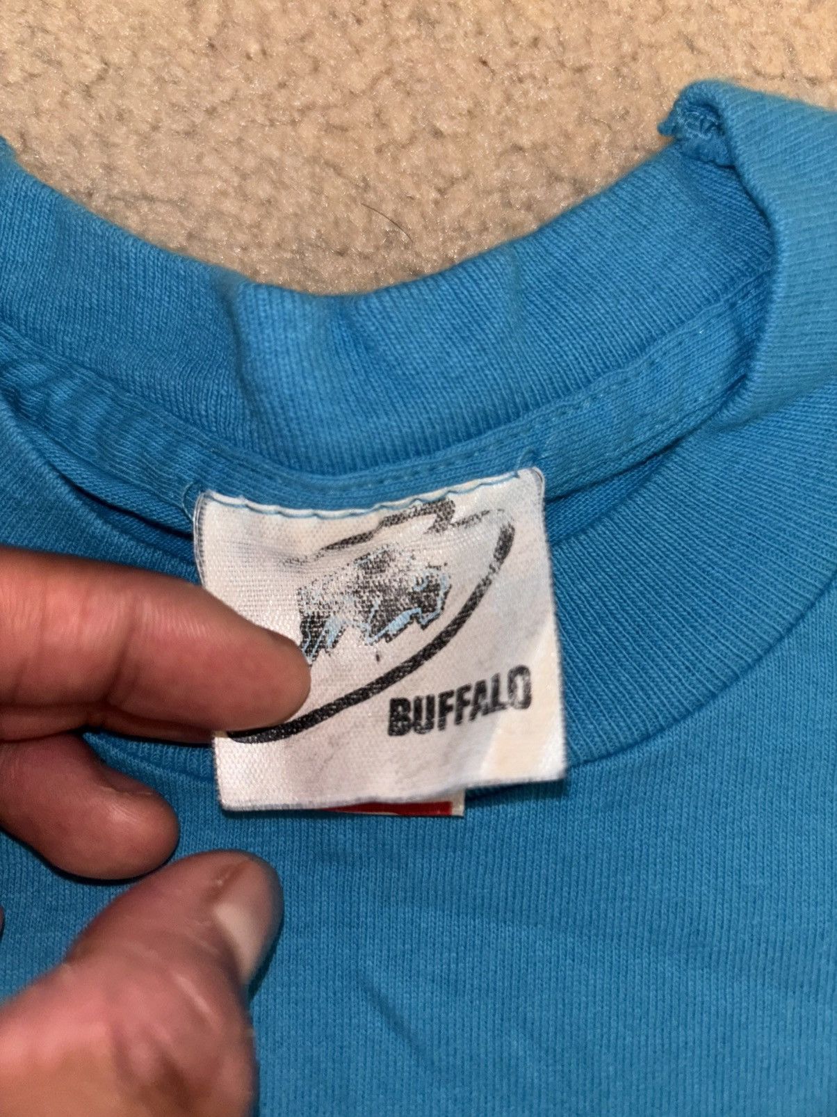 Fruit Of The Loom × Vintage Vintage 1995 Native American Indian T Shirt Size M Blue Size US M / EU 48-50 / 2 - 5 Thumbnail