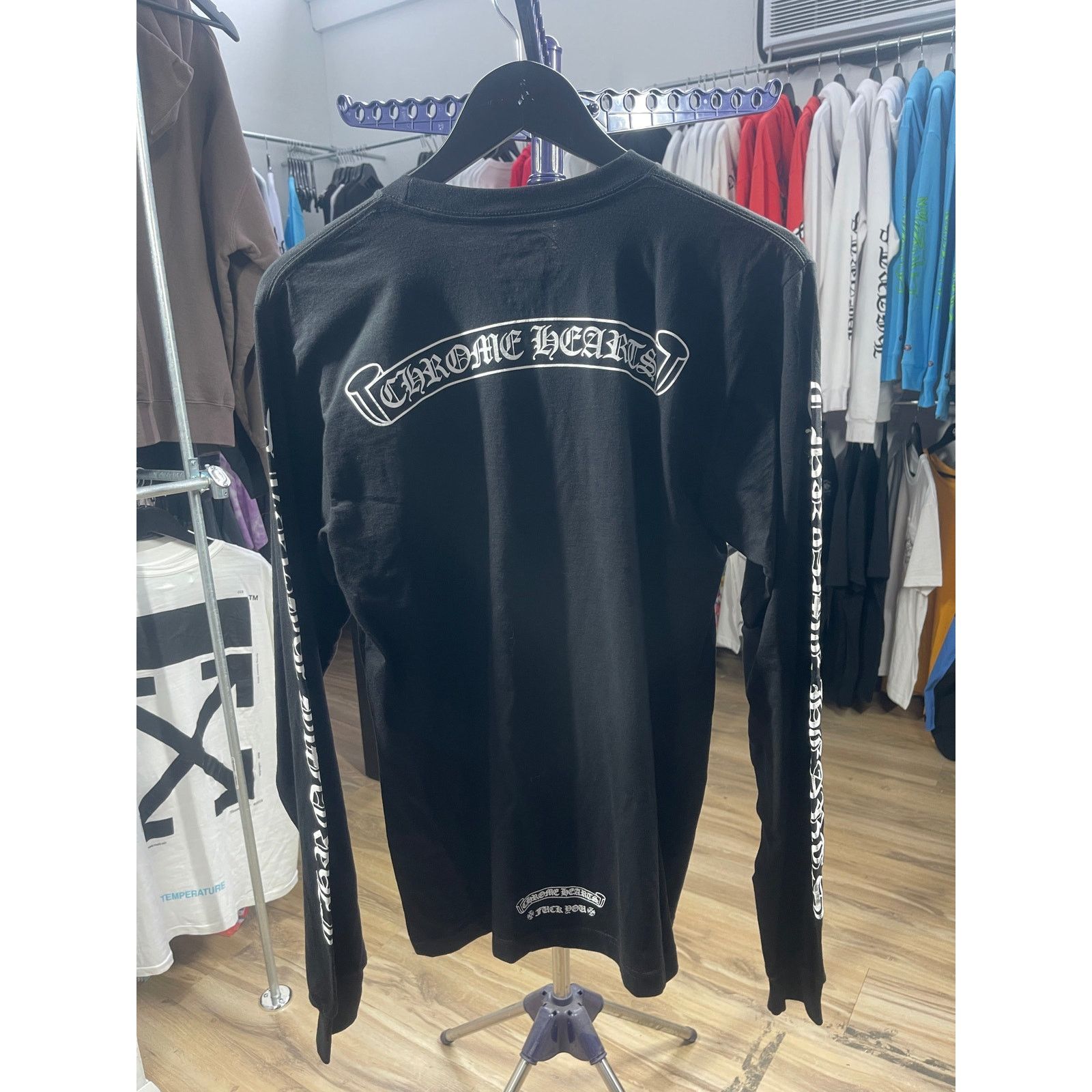 Chrome Hearts Chrome Hearts Scroll Logo F*** You L/S Black T-Shirt Size MD Size US M / EU 48-50 / 2 - 2 Thumbnail