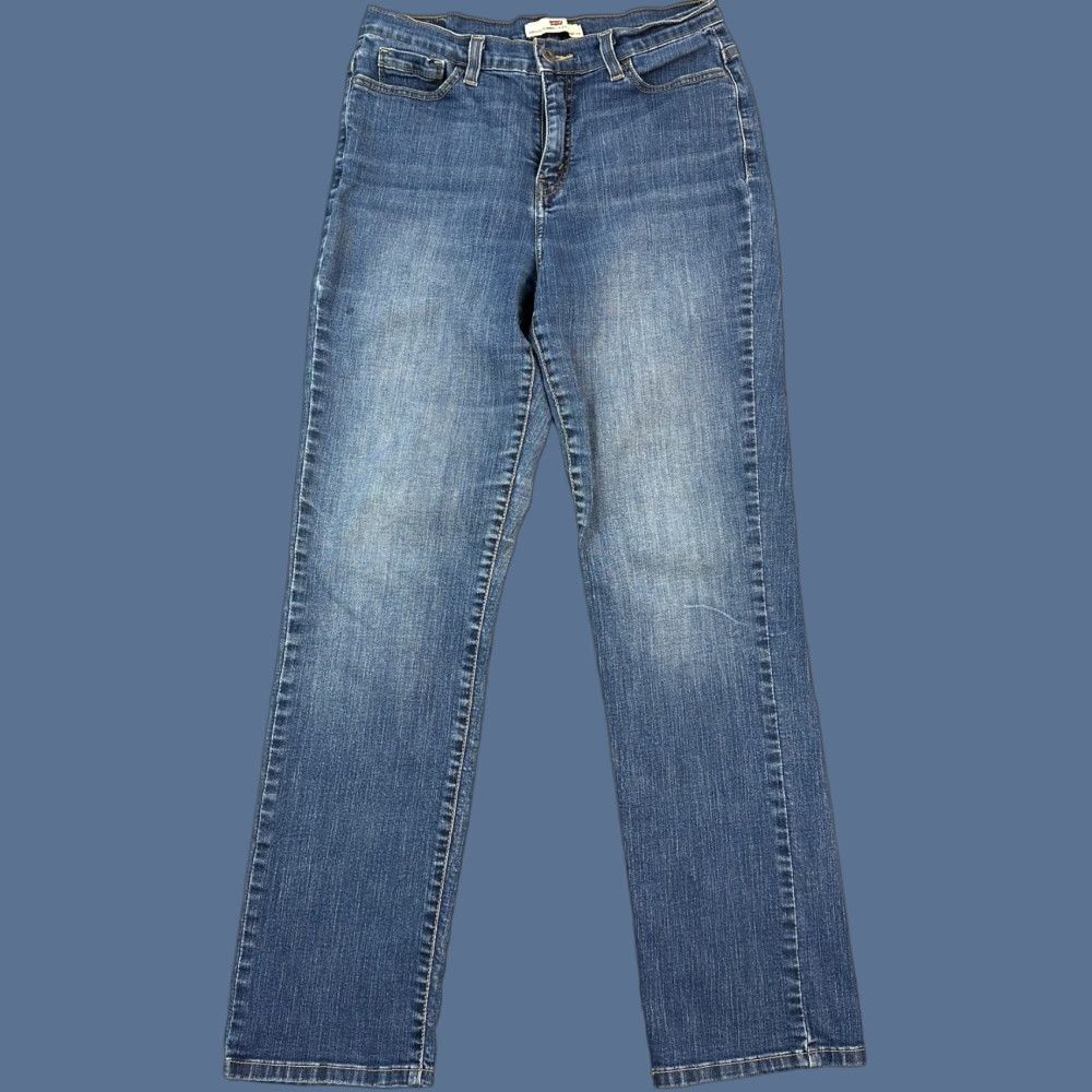 Levi's Levis 512 Jeans Women’s 12M 30x31 Blue Slimming Straight Leg Studded Size 34" / US 12 / IT 48 - 1 Thumbnail