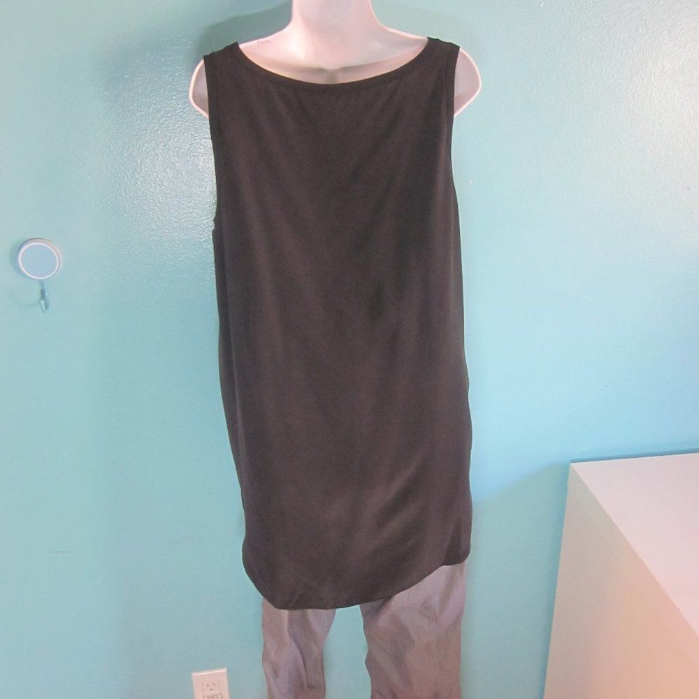 Elie Tahari Elie Tahari Womens Sleeveless Black Silk Tank Green Front Si Size L / US 10 / IT 46 - 10 Thumbnail