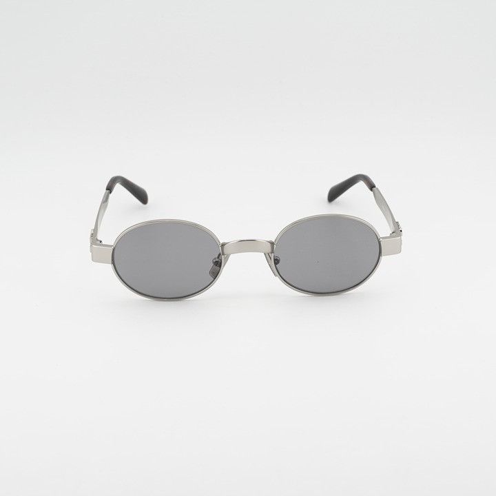 Miu Miu Miu Miu MUB51S 21M50Q Sunglasses Old Silver Oval Frame, Grey Size ONE SIZE - 2 Thumbnail