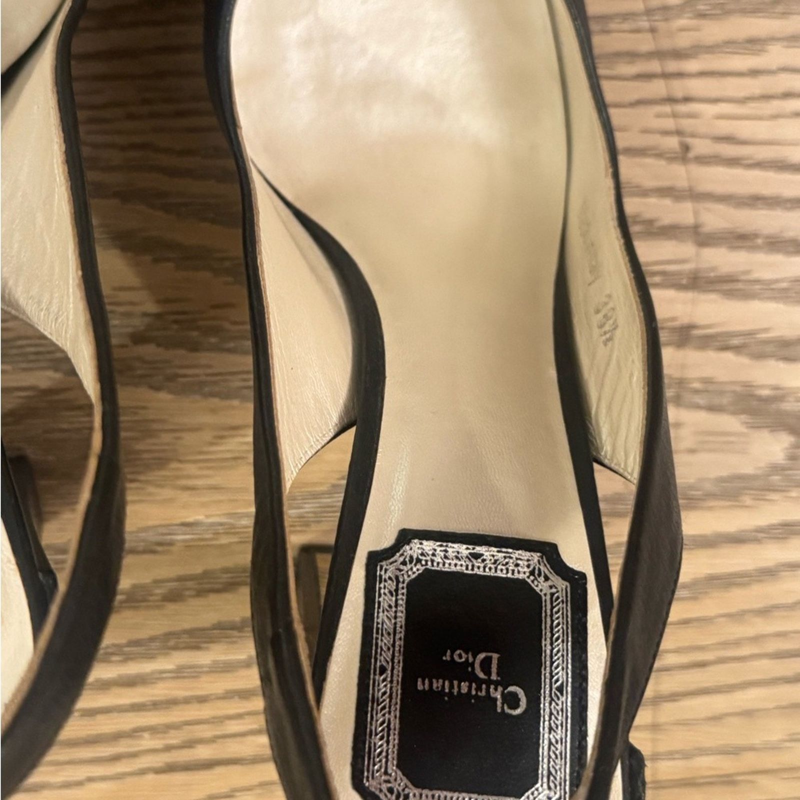 Dior Dior Heel SLINGBACK Black Leather Silver Toe Cap Pumps S 8.5 Size US 8.5 / IT 38.5 - 12 Thumbnail