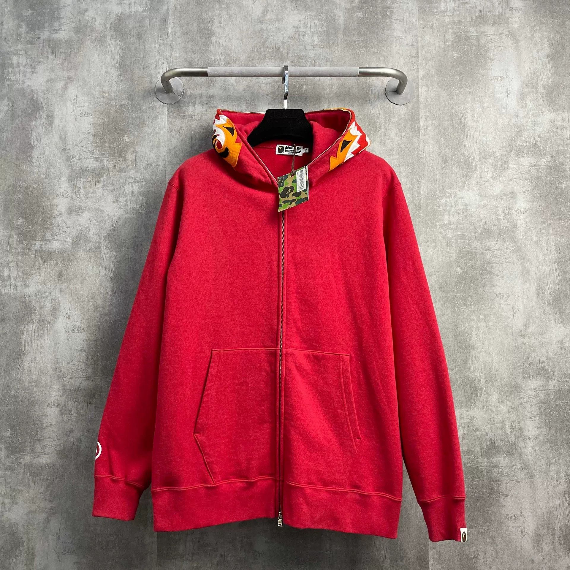 Bape Bape Red Embroidered Tiger Zip Hoodie Size US XXL / EU 58 / 5 - 1 Thumbnail