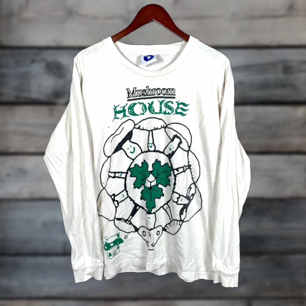 Online Ceramics VINTAGE No, Online Ceramics Have Fungai Mushrooms Long Sleeve Shirt Adult Medium White Have Fungai Mushrooms Graphic Print Hippie 1990s Mens Size US M / EU 48-50 / 2 - 1 Thumbnail