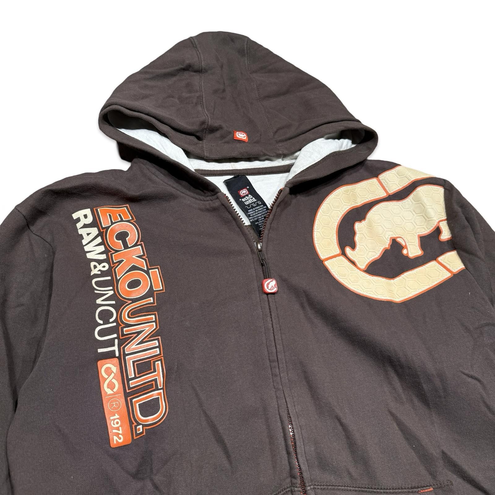 Ecko Unltd. Ecko Unltd. Rhino Logo Brown Y2K Hoodie Size US L / EU 52-54 / 3 - 2 Thumbnail