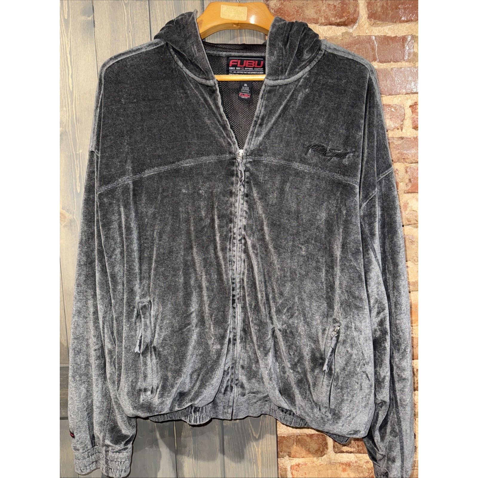 Fubu FUBU Vintage Velour Jacket Men’s Size XL Hip Hop Y2K Hoodie Size US XL / EU 56 / 4 - 2 Thumbnail
