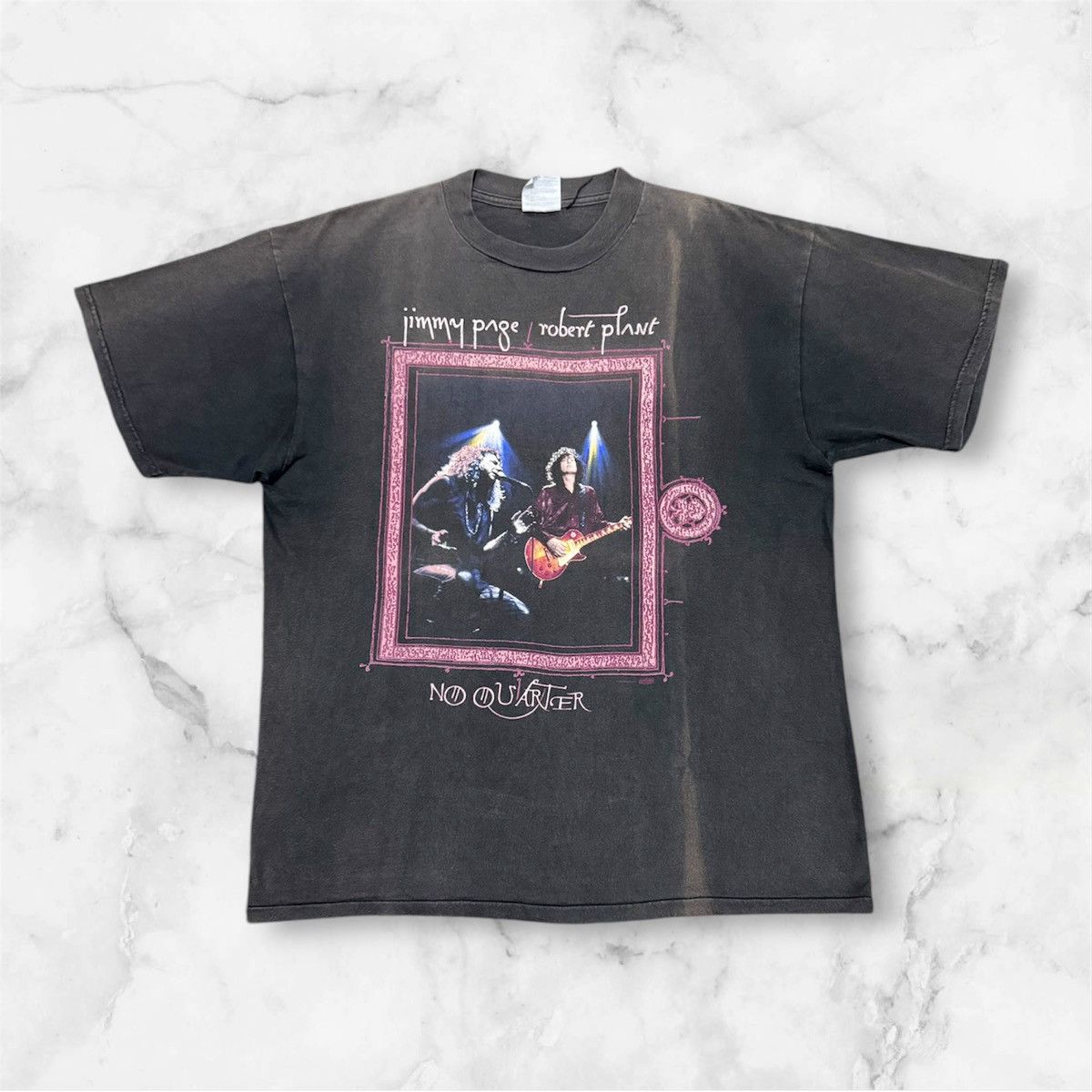 Band Tees Vintage 90s Jimmy page/Robert plant World Tour Fadeless Tees Size US L / EU 52-54 / 3 - 1 Thumbnail