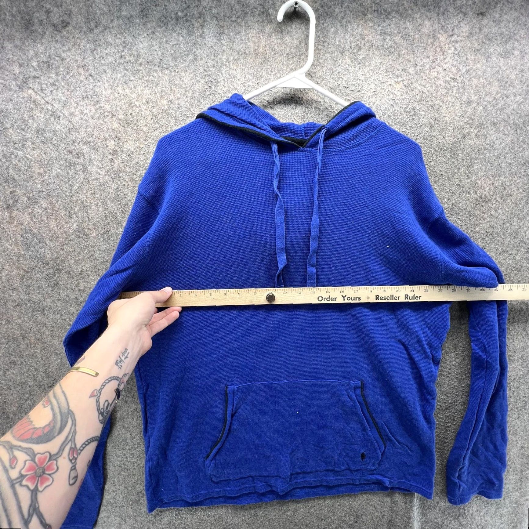 Polo Ralph Lauren Polo Ralph Lauren Pajama Top Mens L Blue Hooded Knit Waffle Lounge Sleepwear Size US L / EU 52-54 / 3 - 6 Thumbnail