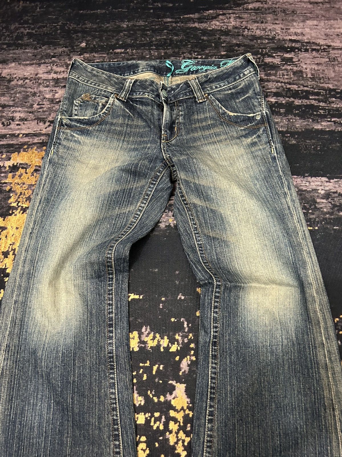 Japanese Brand Vintage Georgia Washed Flare Jeans Size US 30 / EU 46 - 5 Thumbnail