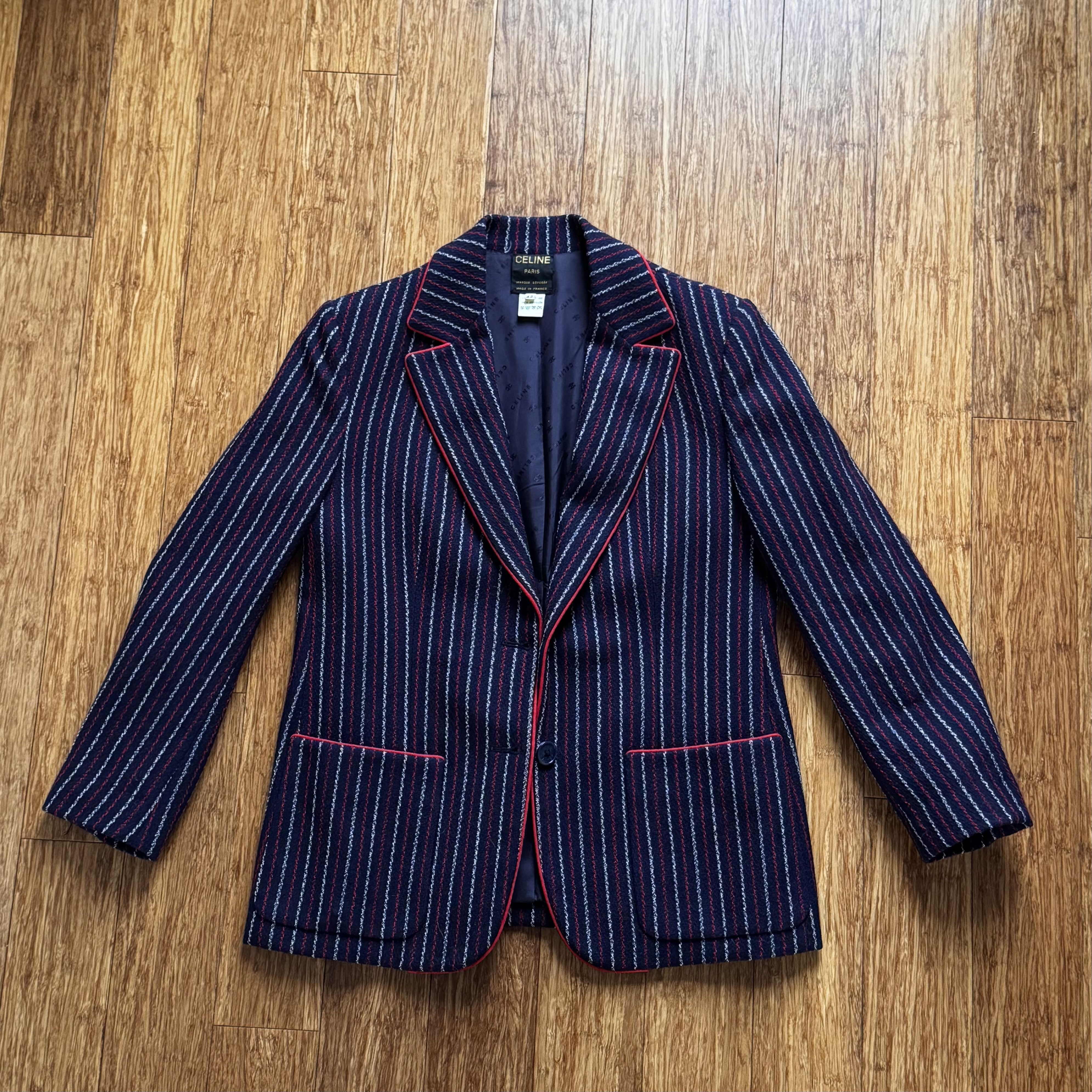 Celine Celine Striped Wool Blazer Size M / US 6-8 / IT 42-44 - 1 Thumbnail