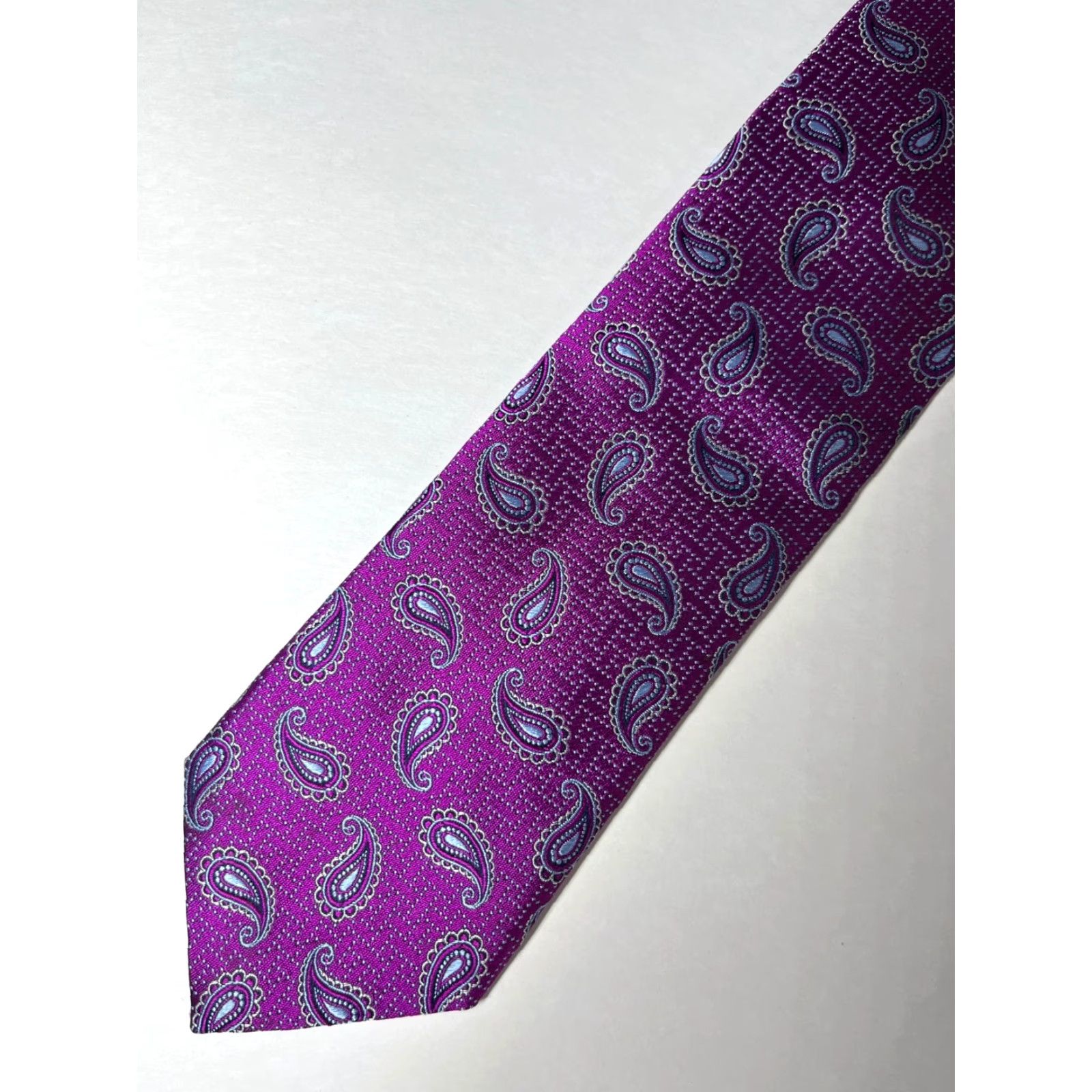 Canali Canali Men's Silk Tie Paisley Pink Made in Italy Size ONE SIZE - 3 Thumbnail
