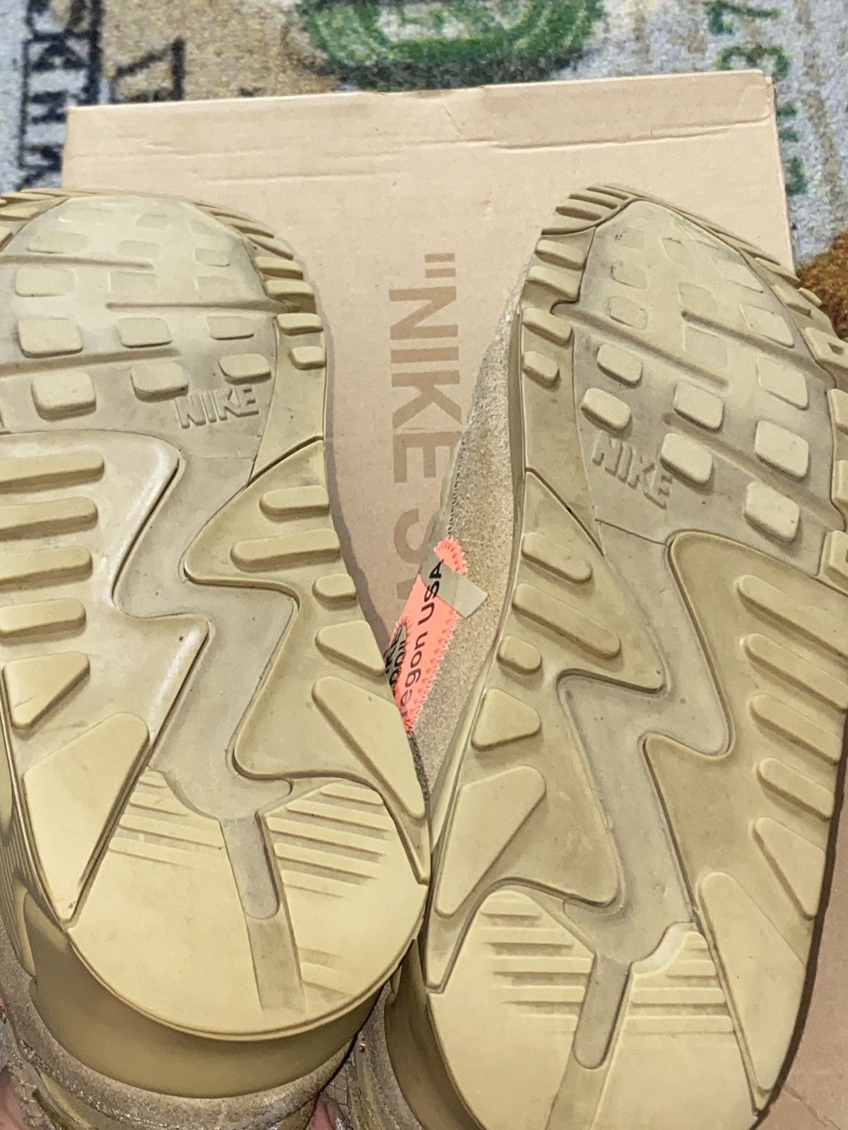 Nike × Off-White × Virgil Abloh Nike Air Max 90 Off-White Desert Ore Size US 10.5 / EU 43-44 - 9 Thumbnail