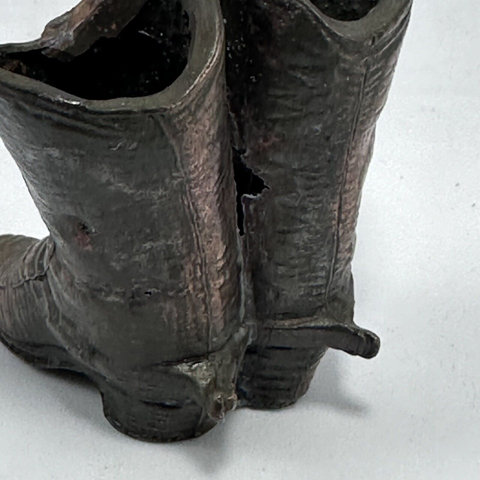 Unknown London 2-1/2" VTG Brass Cowboy Cowgirl Boots Figurine Decor Western Size ONE SIZE - 4 Thumbnail