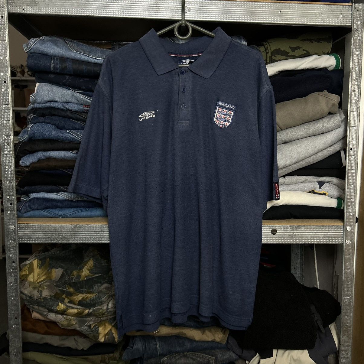 Umbro Vintage Umbro FC England small logo 90’s soccer polo Size US L / EU 52-54 / 3 - 1 Thumbnail