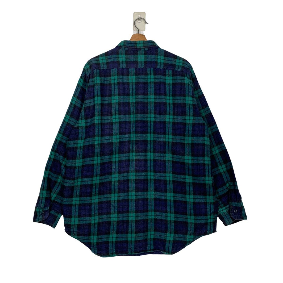 L.L. Bean L.L.BEAN Green Blue Checked Flannel Jacket #1643-C73 Size US L / EU 52-54 / 3 - 18 Thumbnail