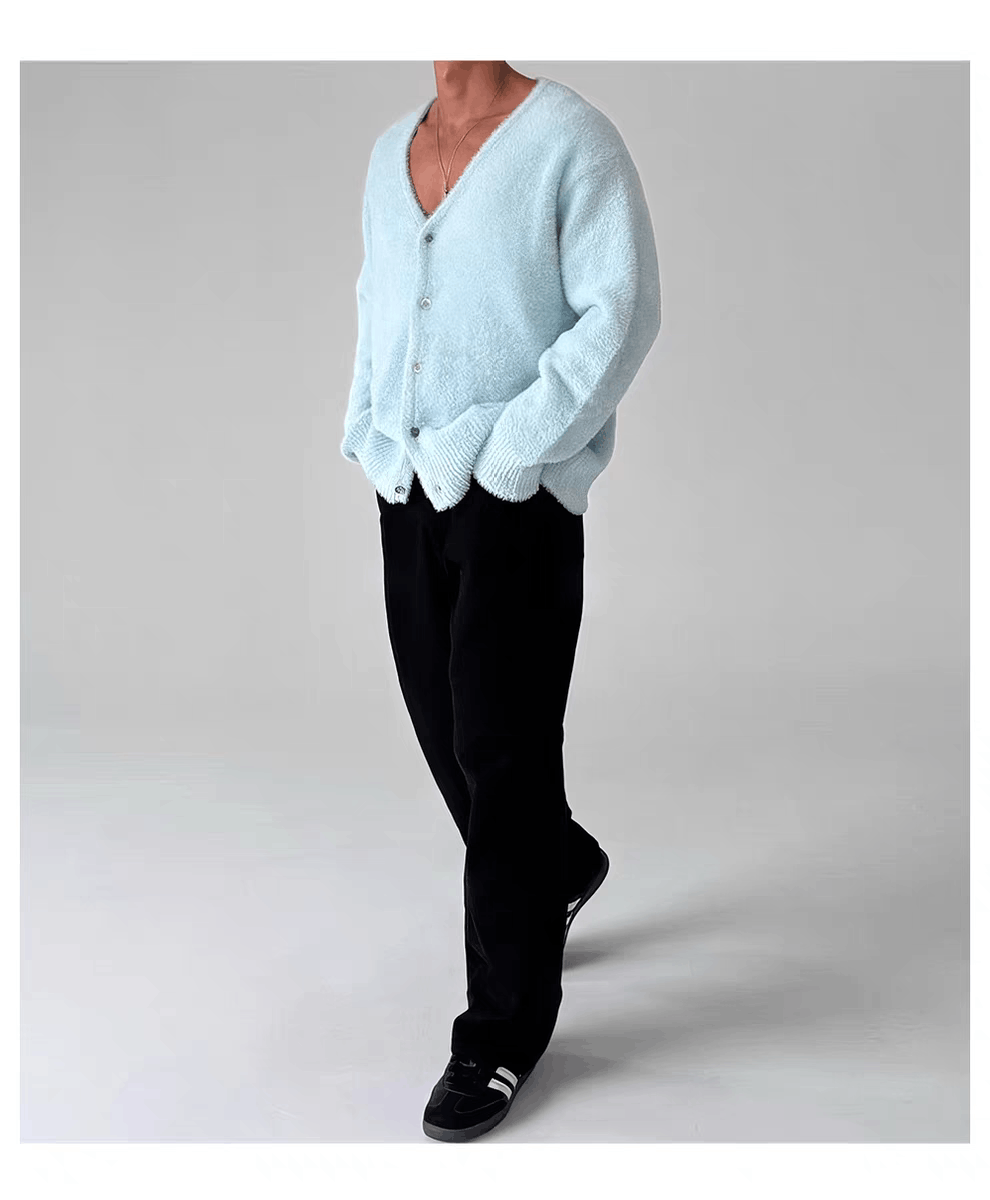 Japanese Brand Vintage Light Blue Knit Sweater Warm Fleece Jacket XL Size US XL / EU 56 / 4 - 7 Thumbnail
