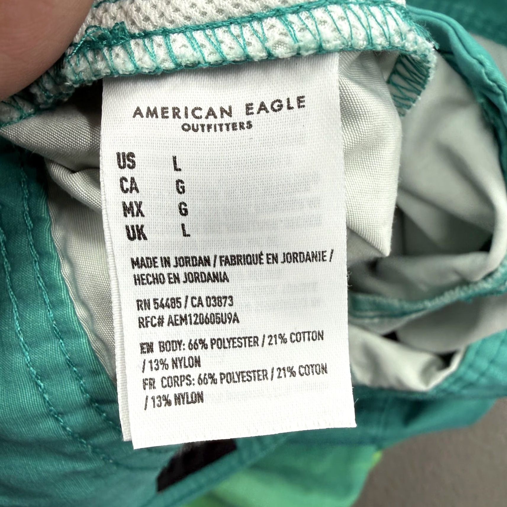 American Eagle Outfitters American Eagle Swim Bottoms Mens L Green Ombre Stripe Trunks Surf Beach Shorts Size US 33 - 3 Thumbnail