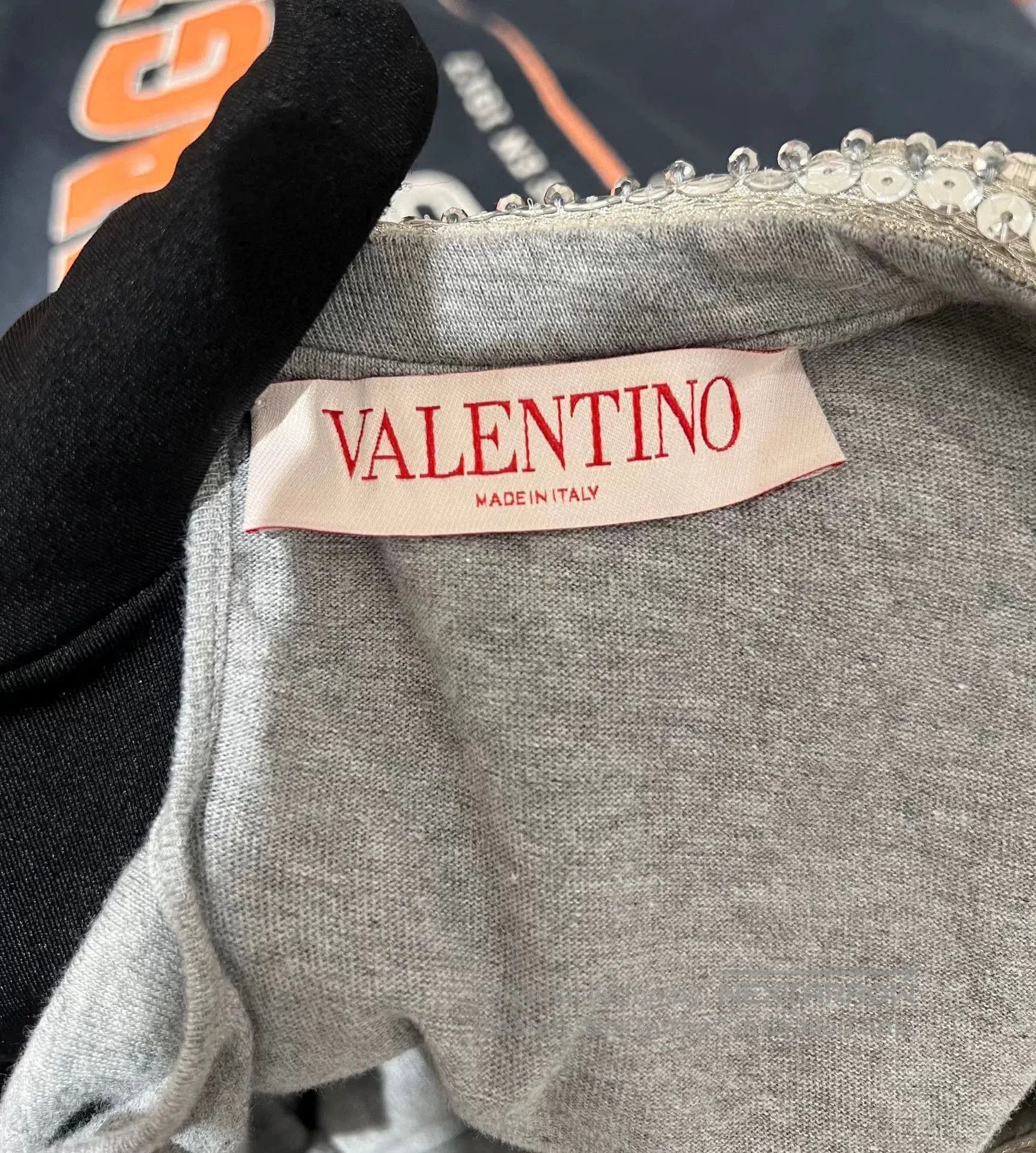 Valentino Valentino Gray Crystal Collar Short Sleeve. Size US L / EU 52-54 / 3 - 4 Thumbnail