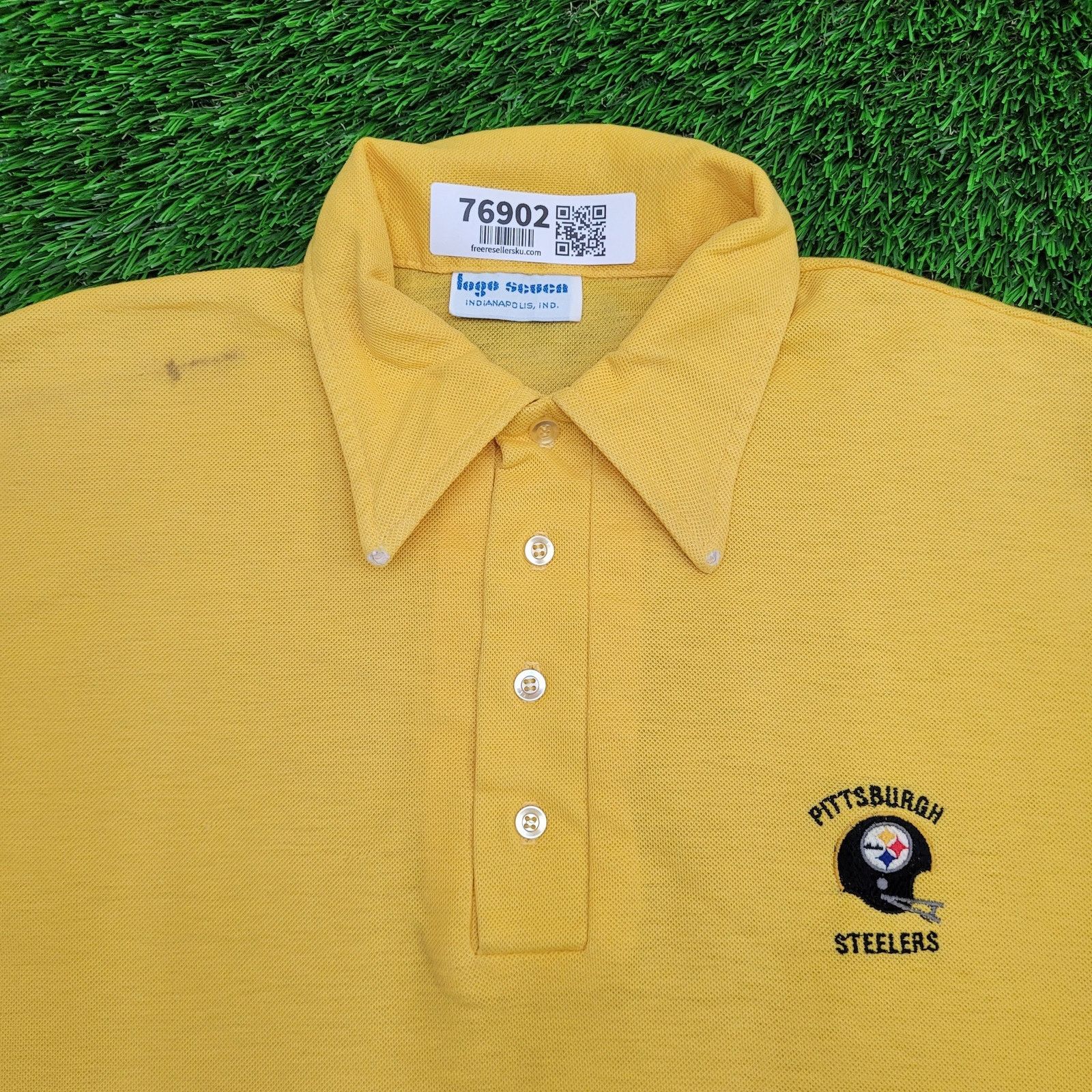 Logo 7 VTG 80s Pittsburgh Steelers Logo 7 Polo Shirt M/L 21x25 USA Size US M / EU 48-50 / 2 - 2 Thumbnail