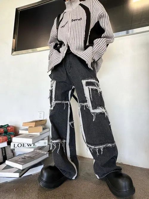 Genius Pieces Opium Distressed Black Denim Jeans Size US 32 / EU 48 - 7 Thumbnail