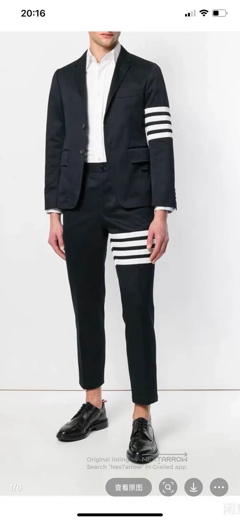 Thom Browne Size 5 Menswearsuit Set, Black + White Four-Str, Men's (Size 46s)