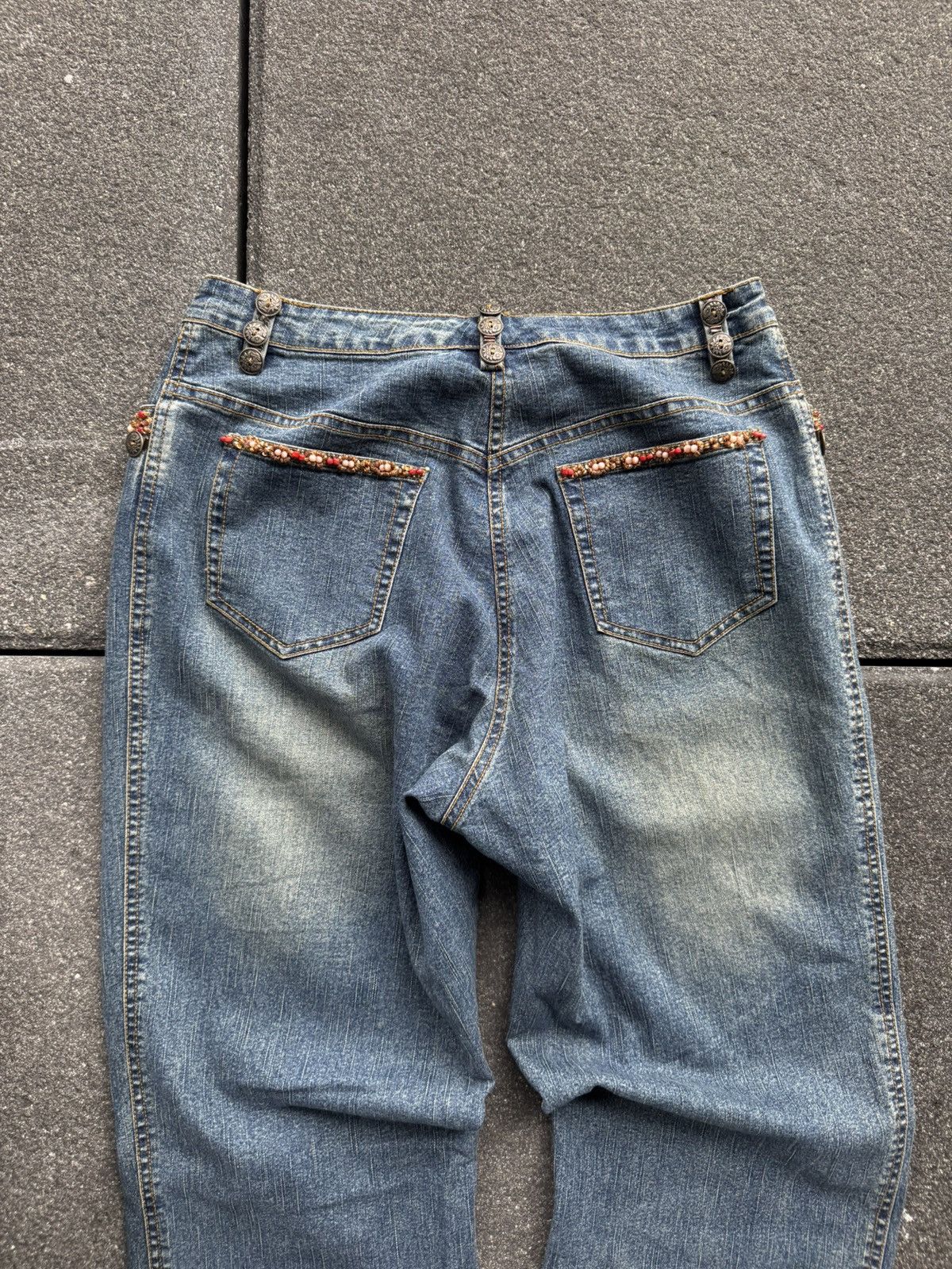 Juicy Couture CRAZY Y2K LOW RISE ACCENT JEANS Size 28" / US 6 / IT 42 - 4 Thumbnail