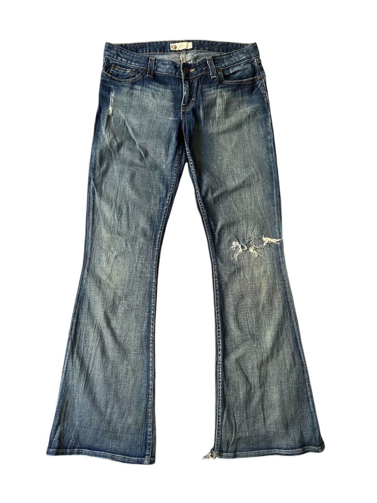 Japanese Brand FLARE Bike Denim Distressed Low Rise Jeans Size US 32 / EU 48 - 1 Thumbnail