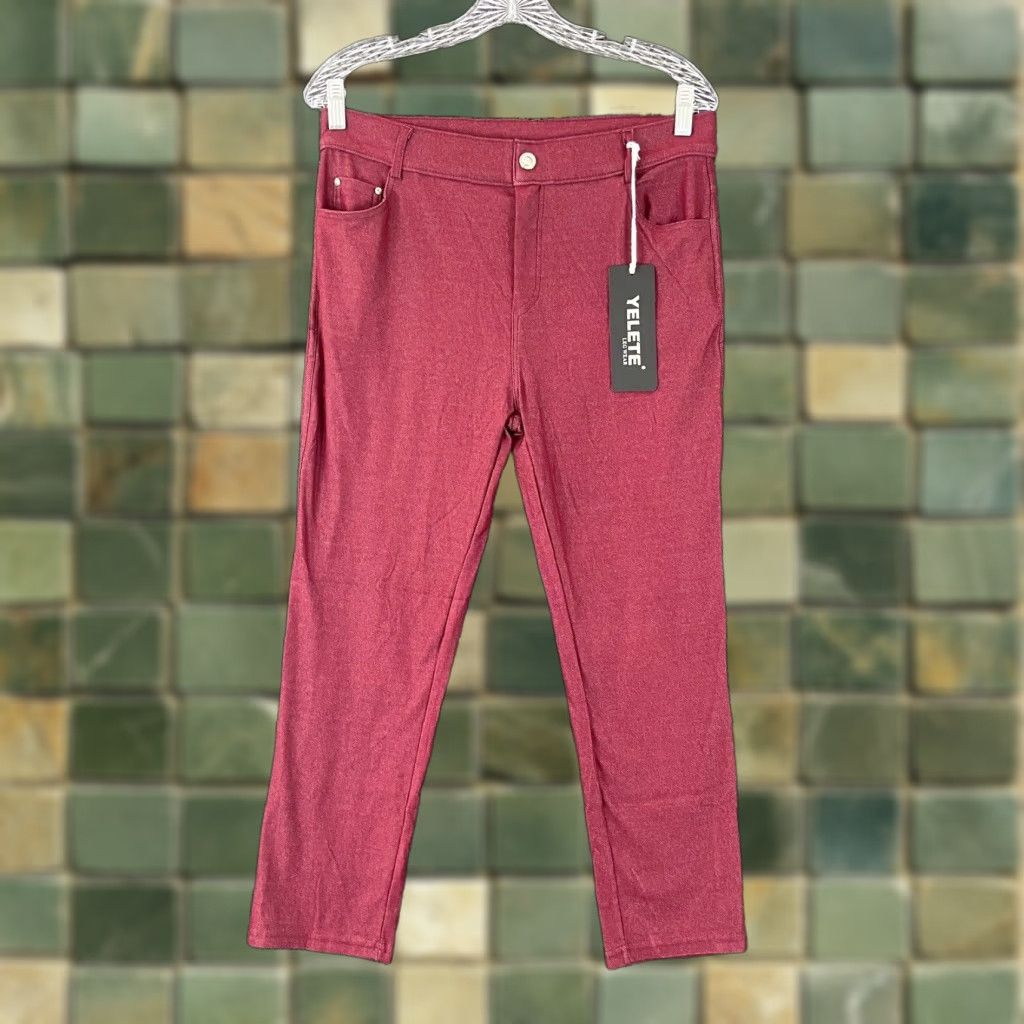 Vintage NEW Yelete Jeggings Women’s XL Red with Pockets Size 40" / US 18 - 1 Thumbnail