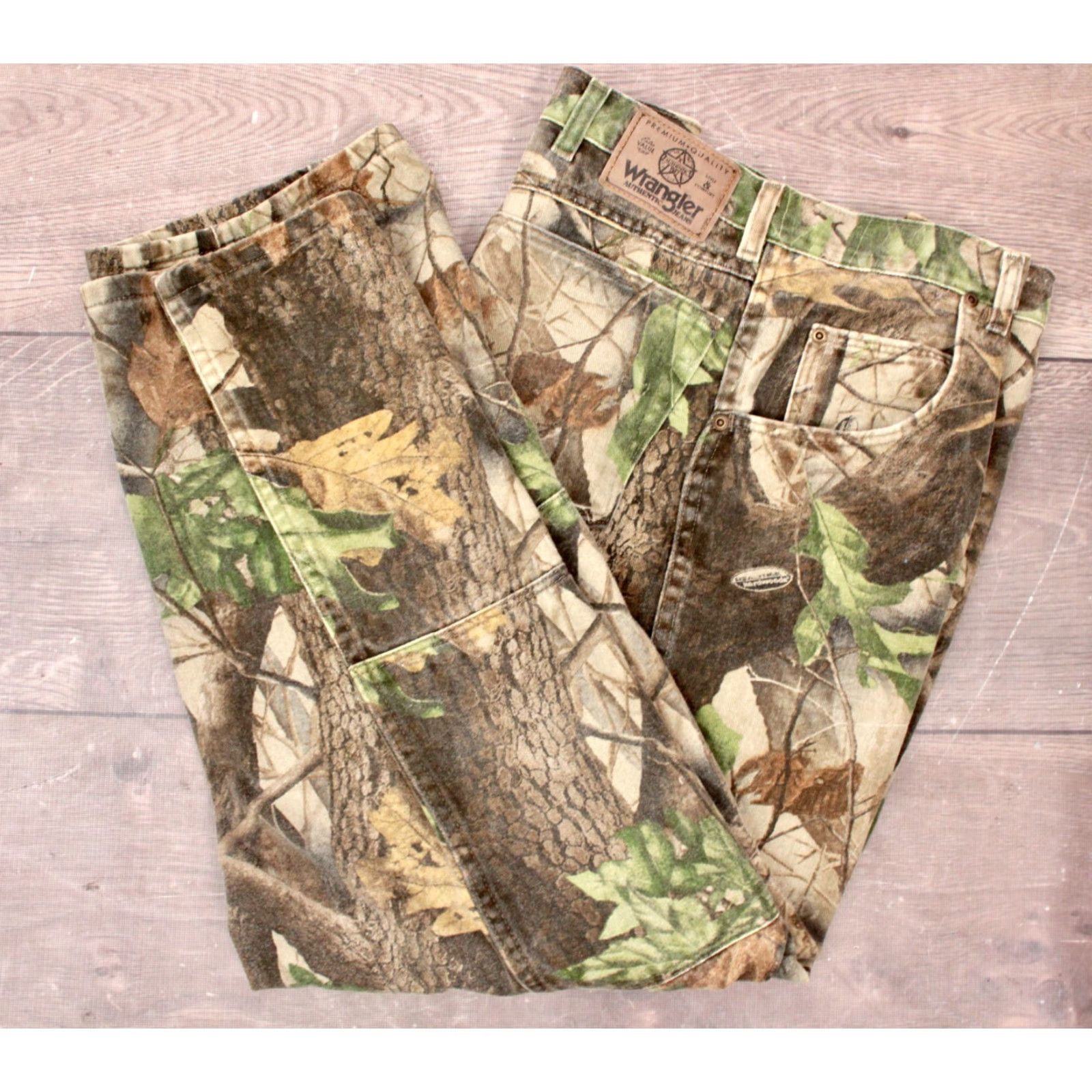 Vintage Men's VTG 90s Wrangler Woods Realtree Camo Pattern Pants Sz 42x28 1990s Jeans Size US 42 / EU 58 - 2 Thumbnail