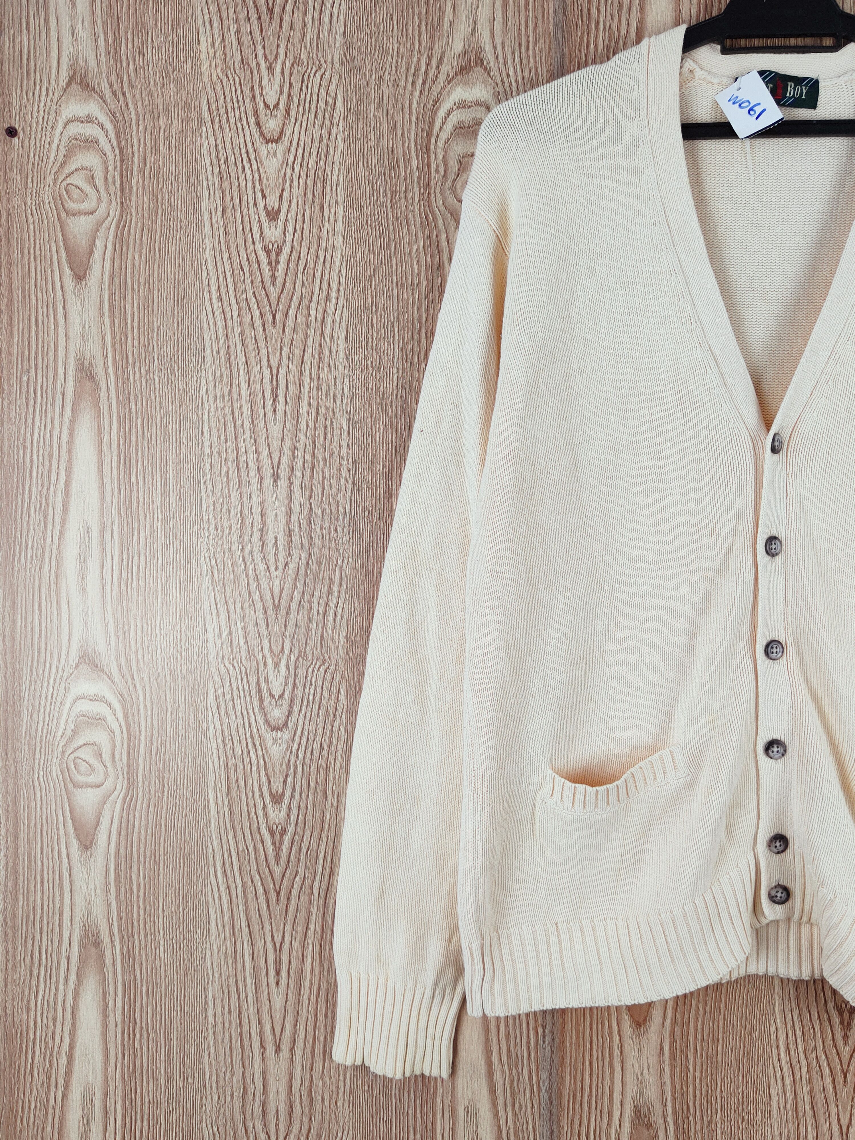 Vintage East Boy Peach Knitwear Cardigan vintage #W061 Size US L / EU 52-54 / 3 - 3 Thumbnail