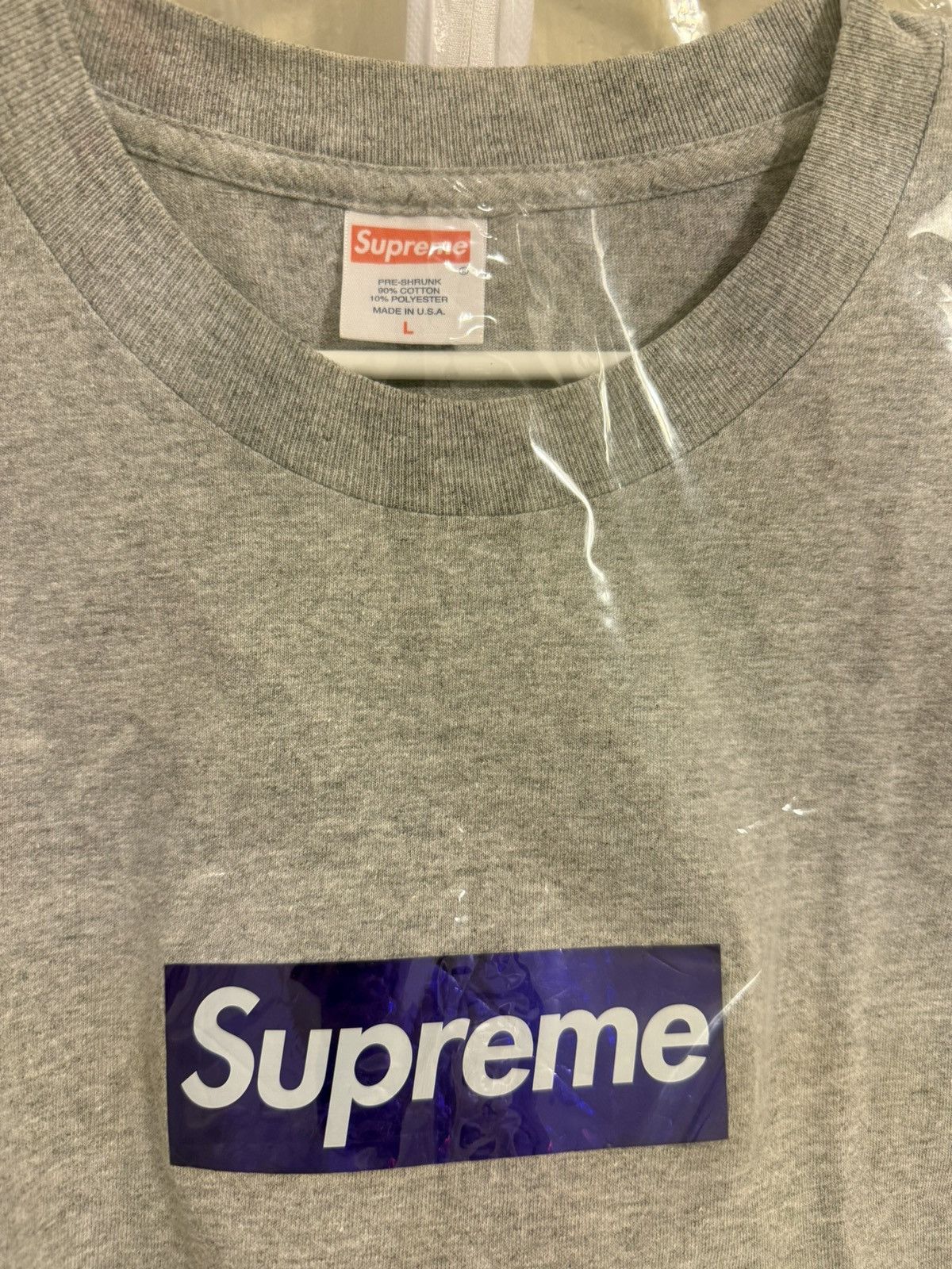 Supreme Supreme 2006 Purple on Gray Holographic Box Logo Tee Size US L / EU 52-54 / 3 - 3 Thumbnail