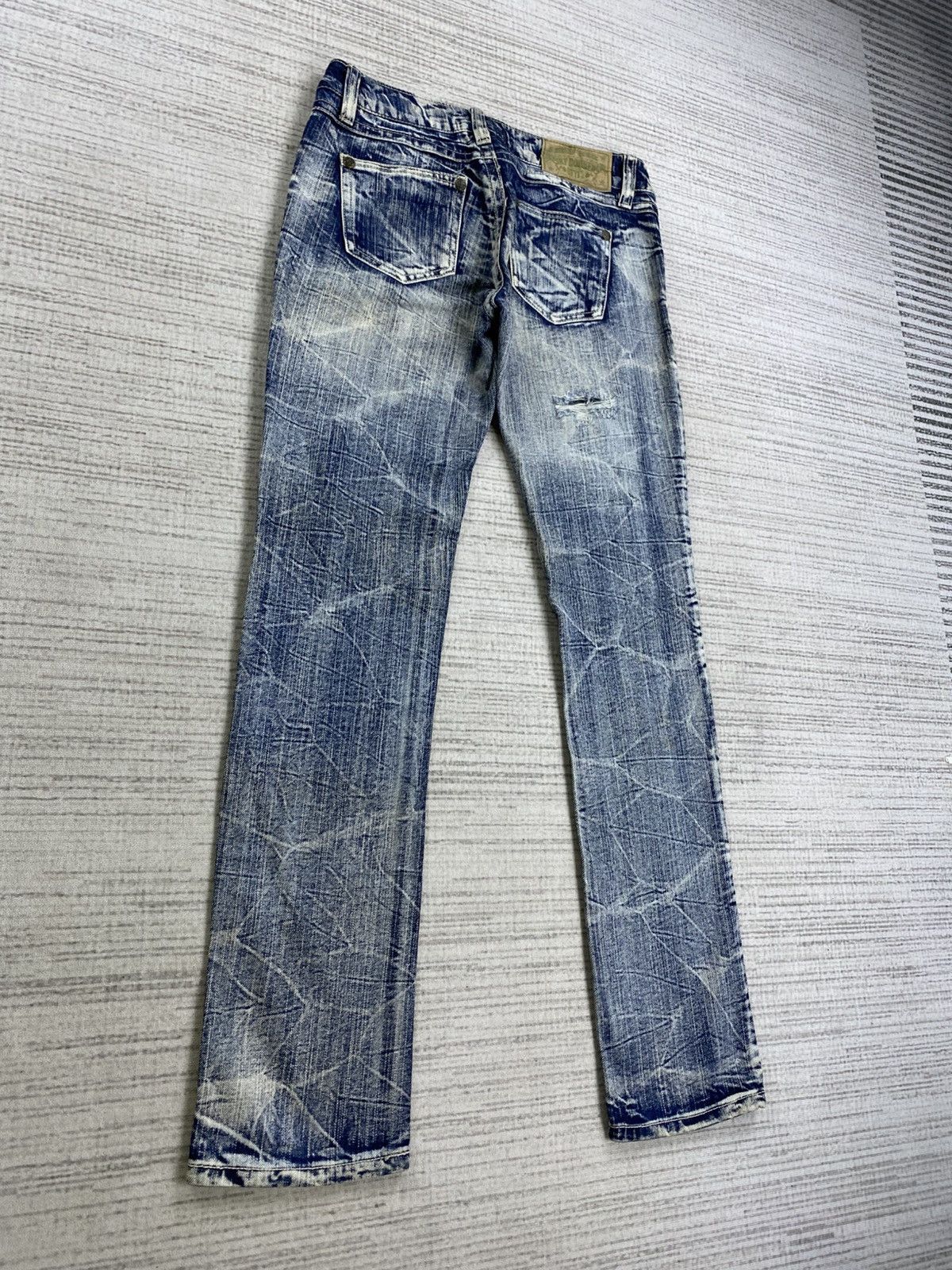 14th Addiction × Le Grande Bleu (L.G.B.) × Vintage Vintage Sky Bomber Distressed Acid Wash Denim Pants Size US 30 / EU 46 - 5 Thumbnail
