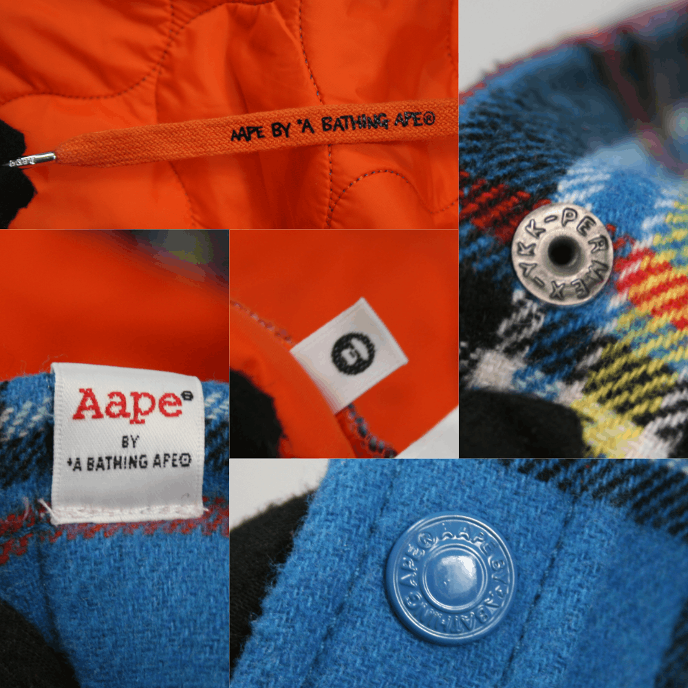 Aape By A Bathing Ape Flannel Plaid Hooded Shirt-Jacket Size US S / EU 44-46 / 1 - 14 Thumbnail