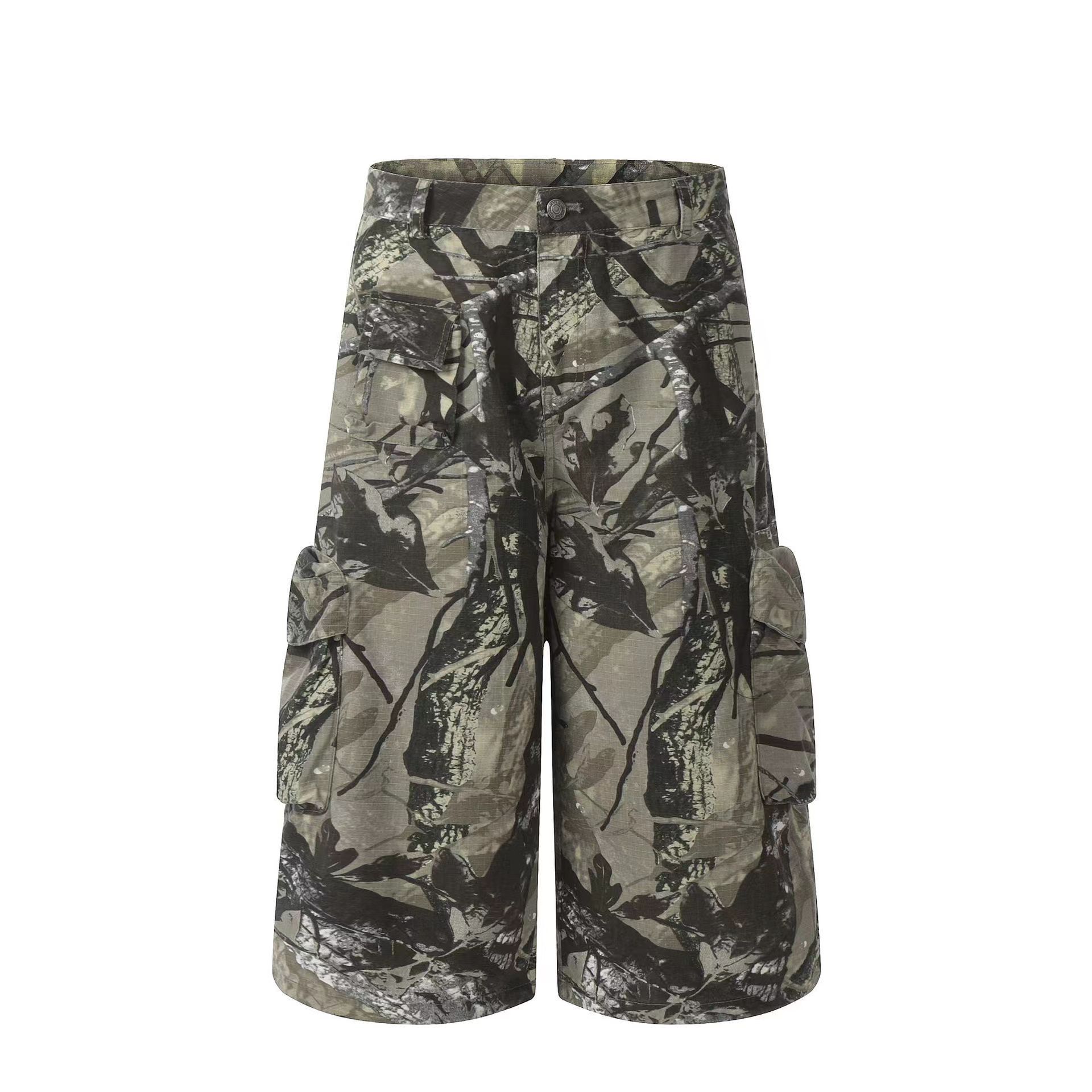 Japanese Brand × Vintage Camouflage casual baggy workwear wide leg shorts Size US 32 / EU 48 - 4 Thumbnail