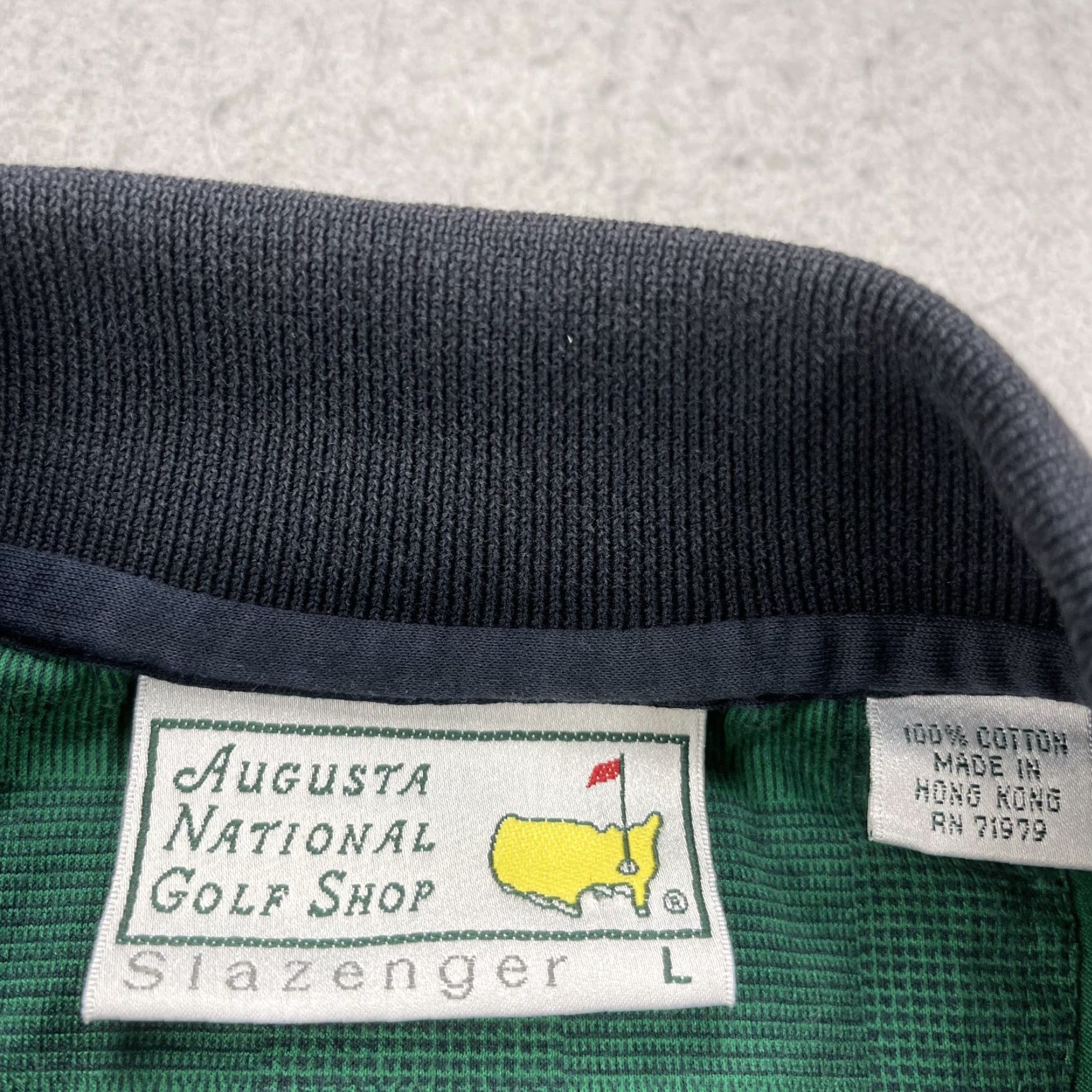 VINTAGE Slazenger Masters Golf Polo Shirt Mens L Green Polo 90s Golf Shirt Mens L Green Slazenger Augusta Cotton 90s
