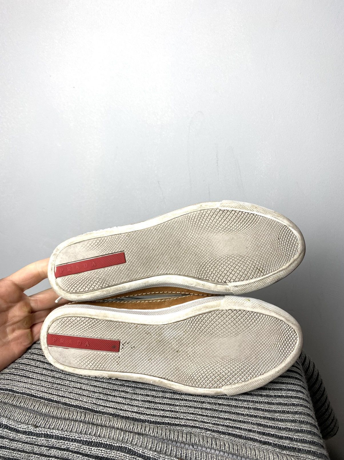 Prada Suede Prada Low Top Sneakers Red Tab Shoes Size US 6 / IT 36 - 9 Thumbnail