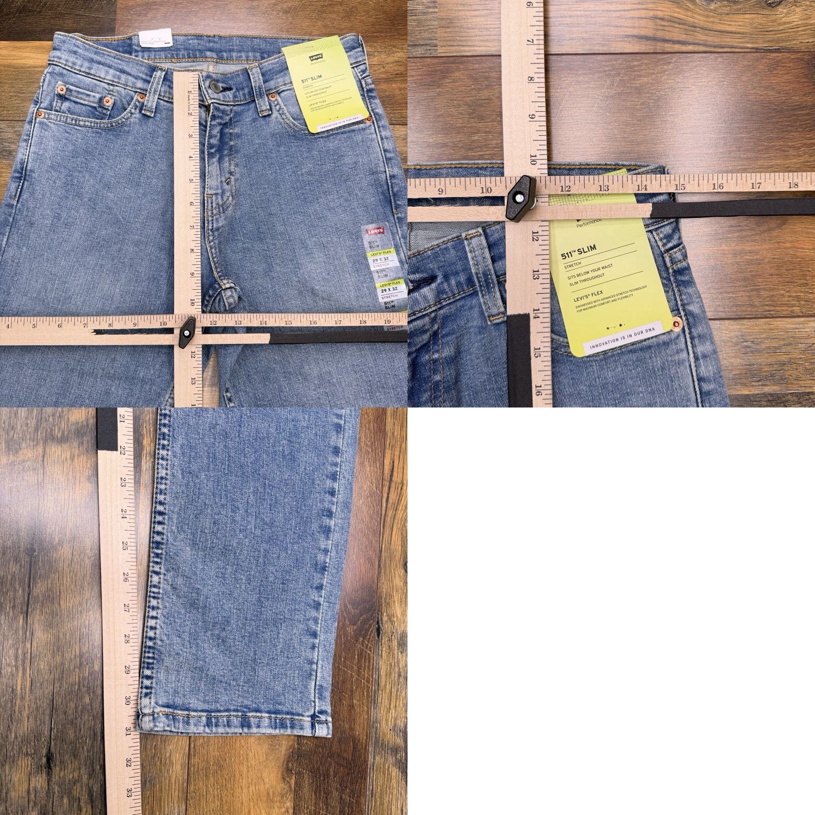 Levi's Levi's Jeans 511 Slim 29x32 Regular Mens Denim Blue 99% Cotton 1% Elastane Mid Rise Stretch Size US 29 - 9 Thumbnail