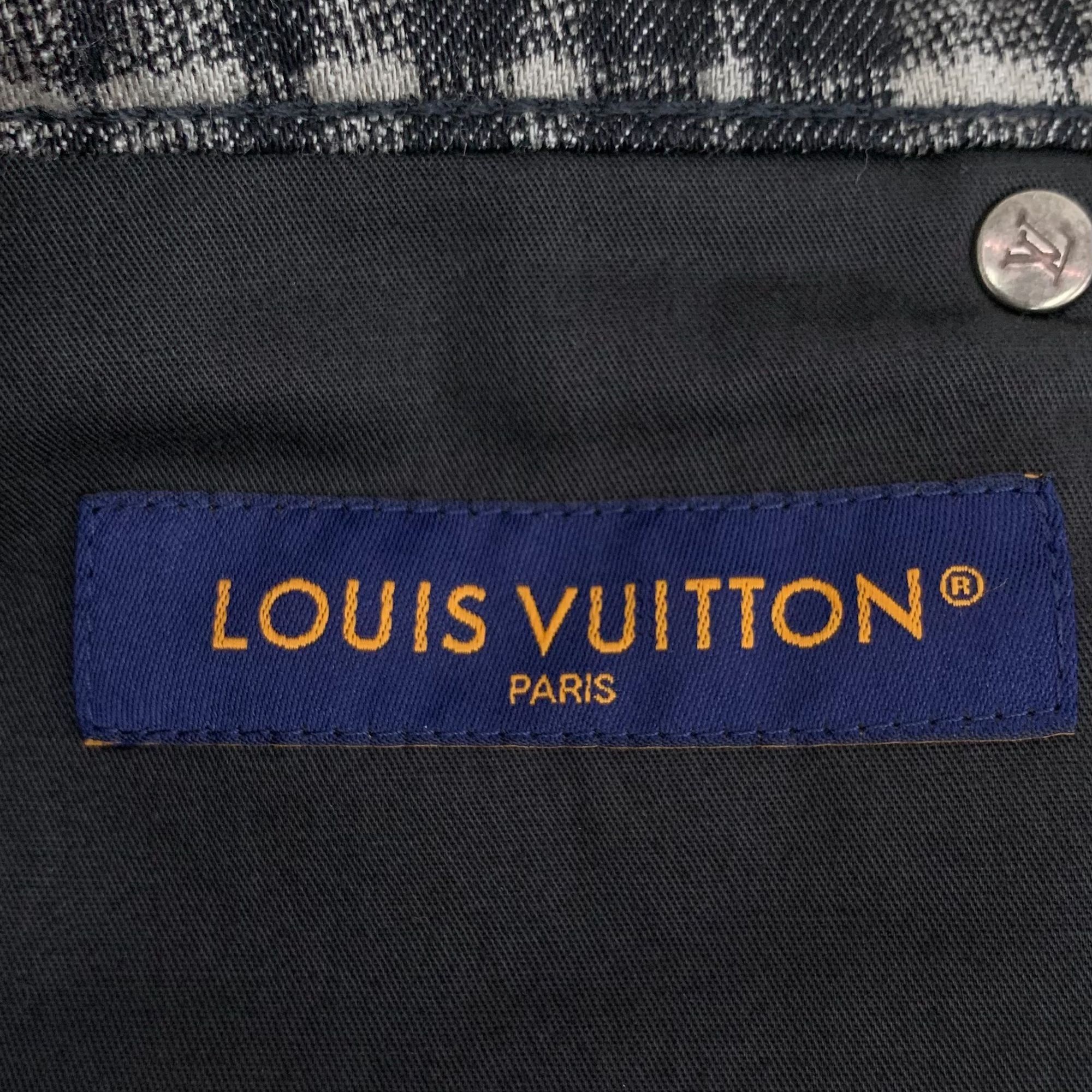 Louis Vuitton LOUIS VUITTON Black & White Checkered Monogram Print Cotton Size 29" - 2 Thumbnail