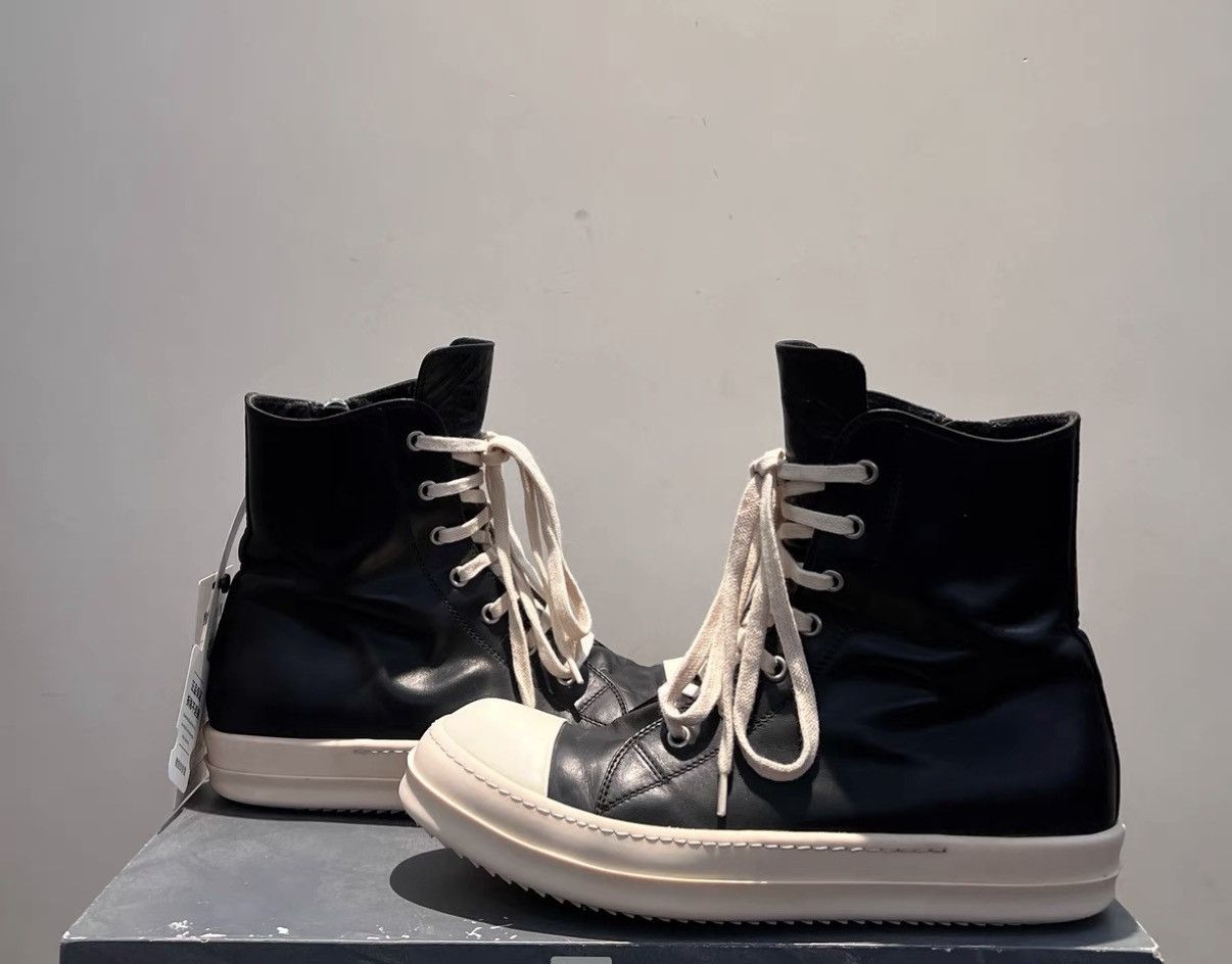Rick Owens Rick Owens Leather High-Top Converse-Inspired Sneakers Size US 7.5 / EU 40-41 - 4 Thumbnail
