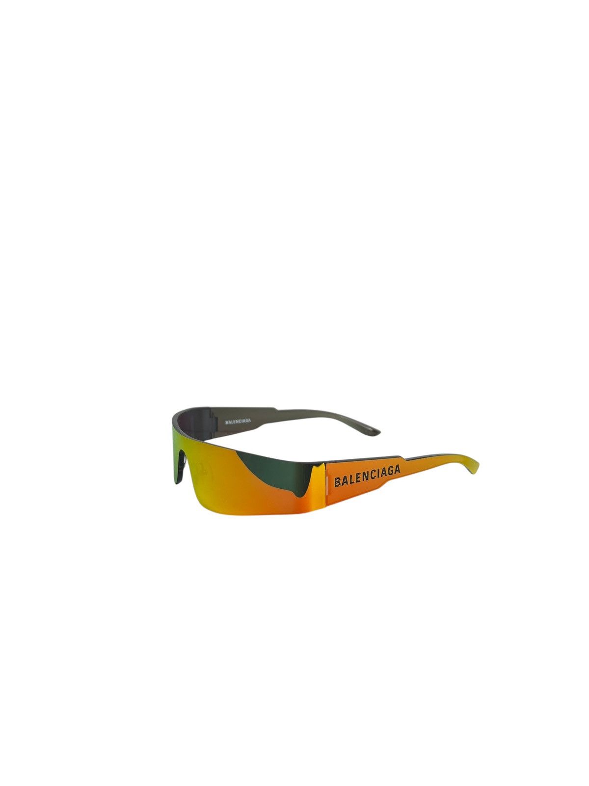 Balenciaga Balenciaga BB0041S Mono Wrap Sunglasses Iridescent Size ONE SIZE - 4 Thumbnail